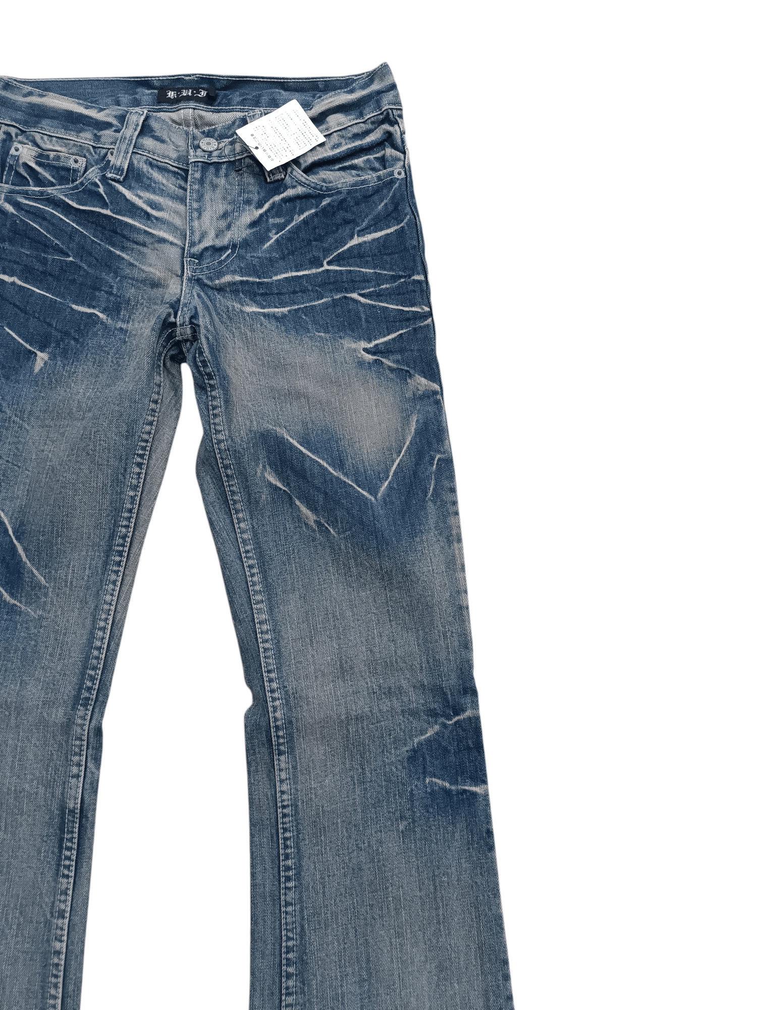 Japanese Brand Flared K.U.I Whiskers Faded Boot Cut Jeans Size US 28 / EU 44 - 5 Thumbnail