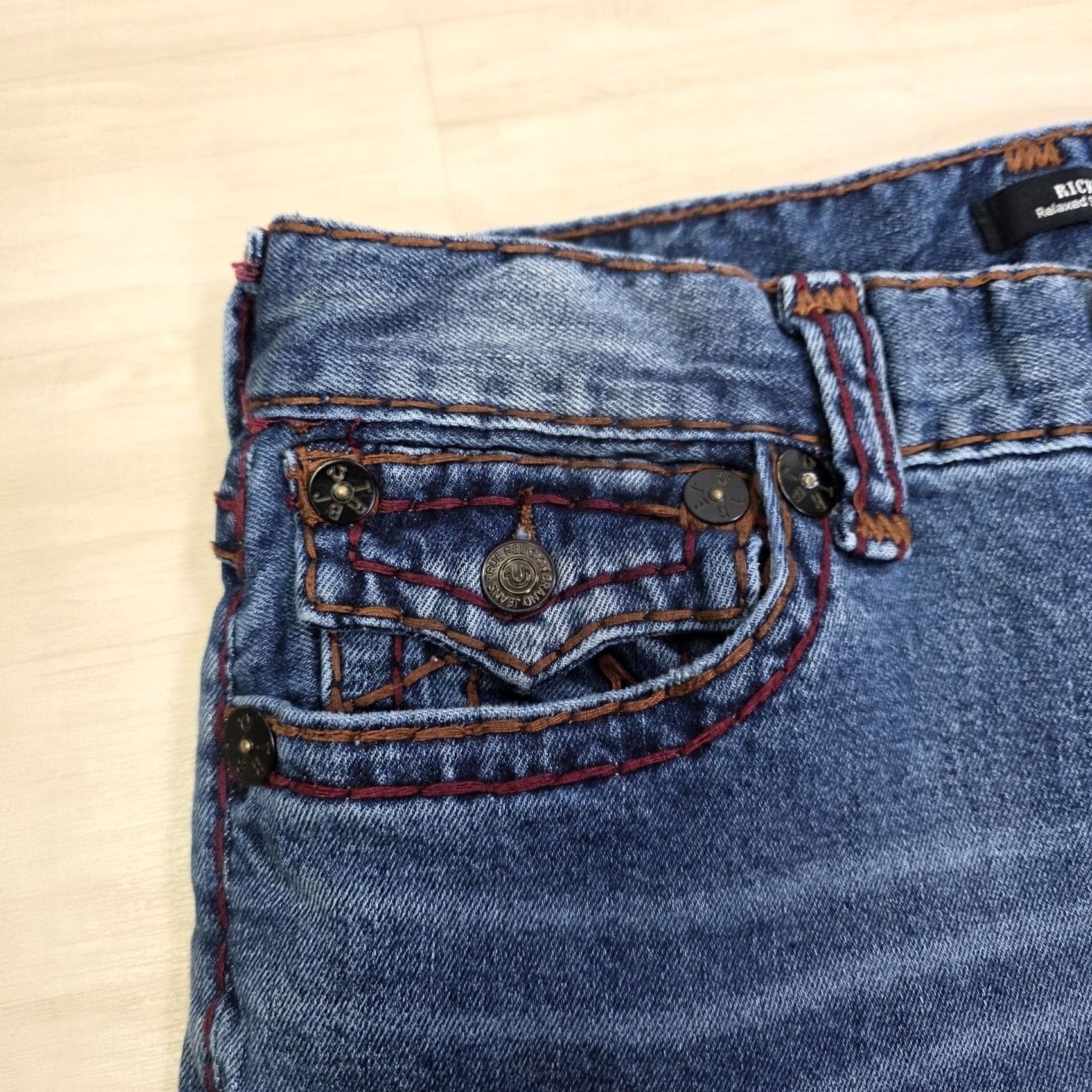 True Religion True Religion Ricky Super T Jeans USA Size 31 Blue Dark Mens Size US 31 - 4 Thumbnail