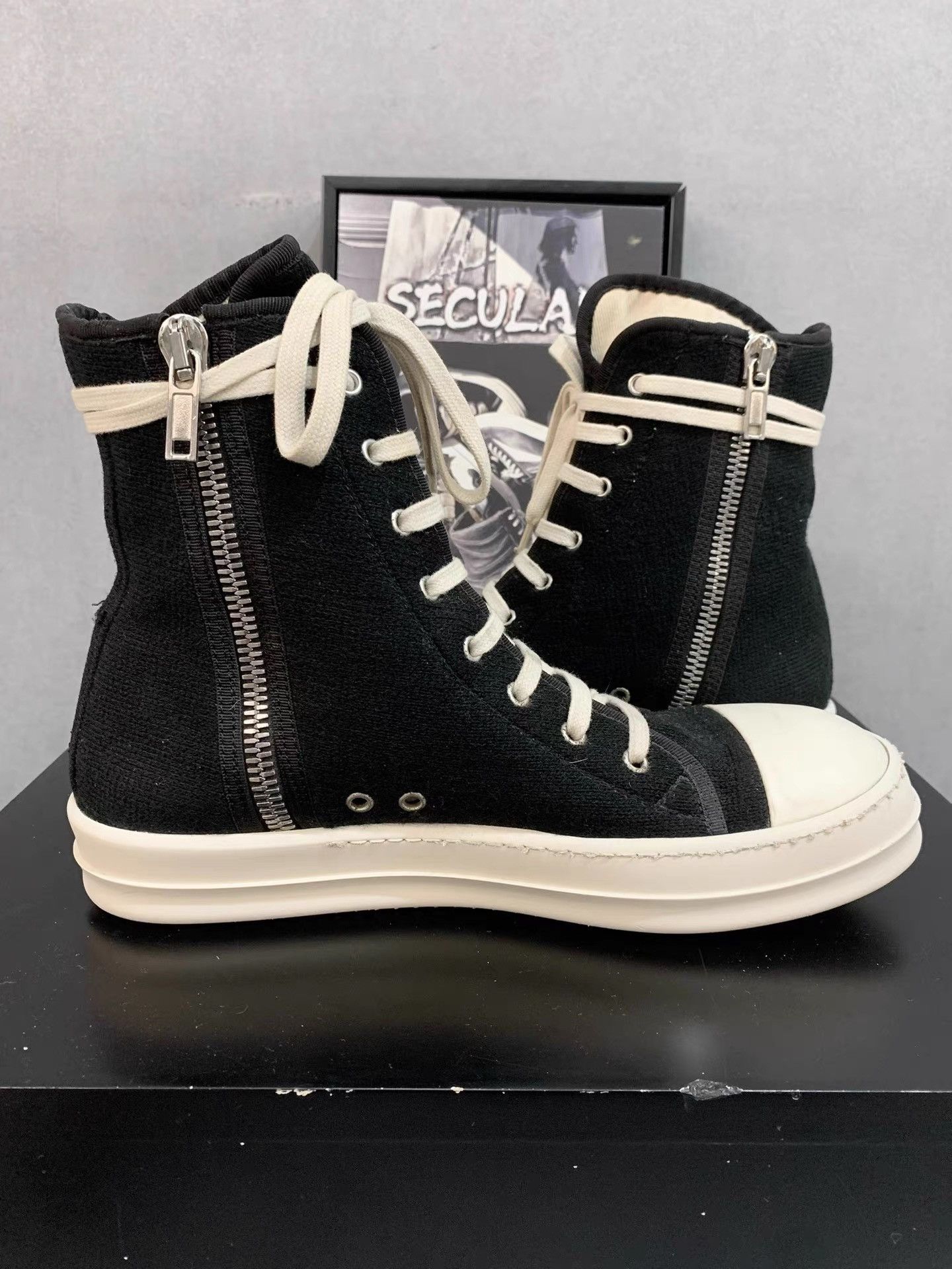 Rick Owens Rick Owens DRKSHDW Lambskin High-Top Sneakers K34 Size US 8.5 / EU 41-42 - 5 Thumbnail