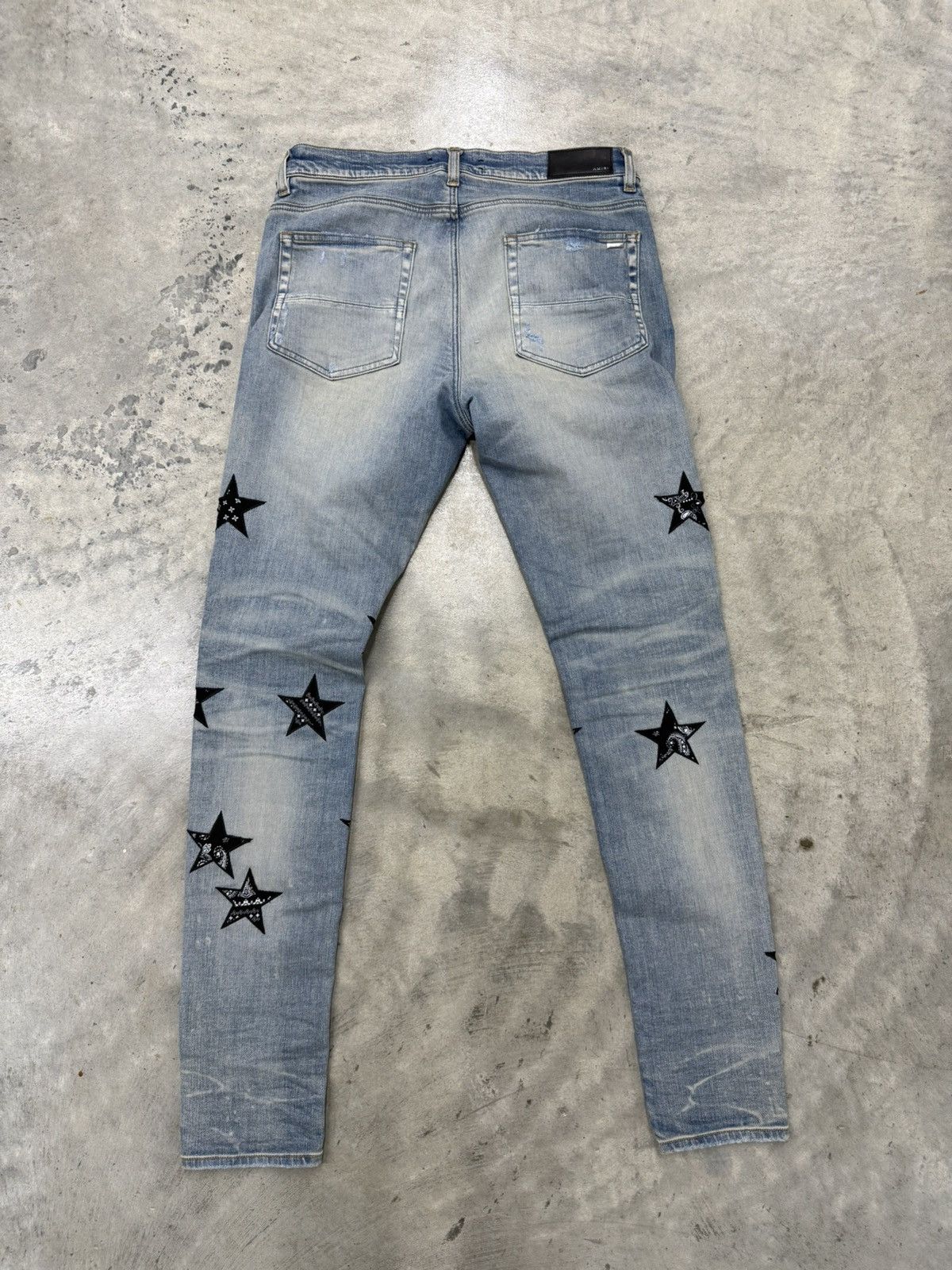 Amiri Amiri Bandana Star Patchwork Skinny Jeans Size US 33 - 2 Thumbnail