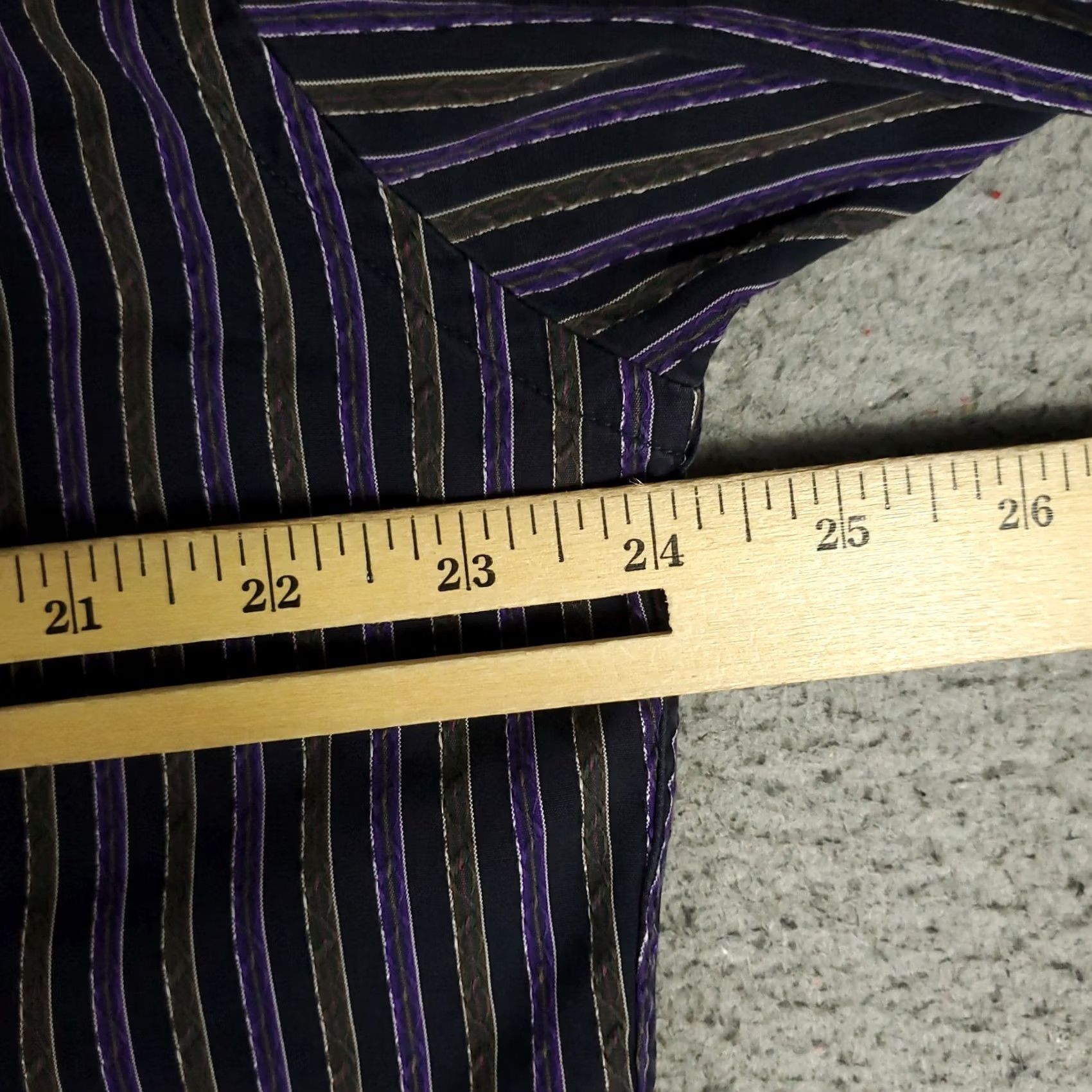 Etro ETRO Shirt Mens Size 42 Purple Striped Button Up Long Sleeve Made In Italy Size US XL / EU 56 / 4 - 6 Thumbnail