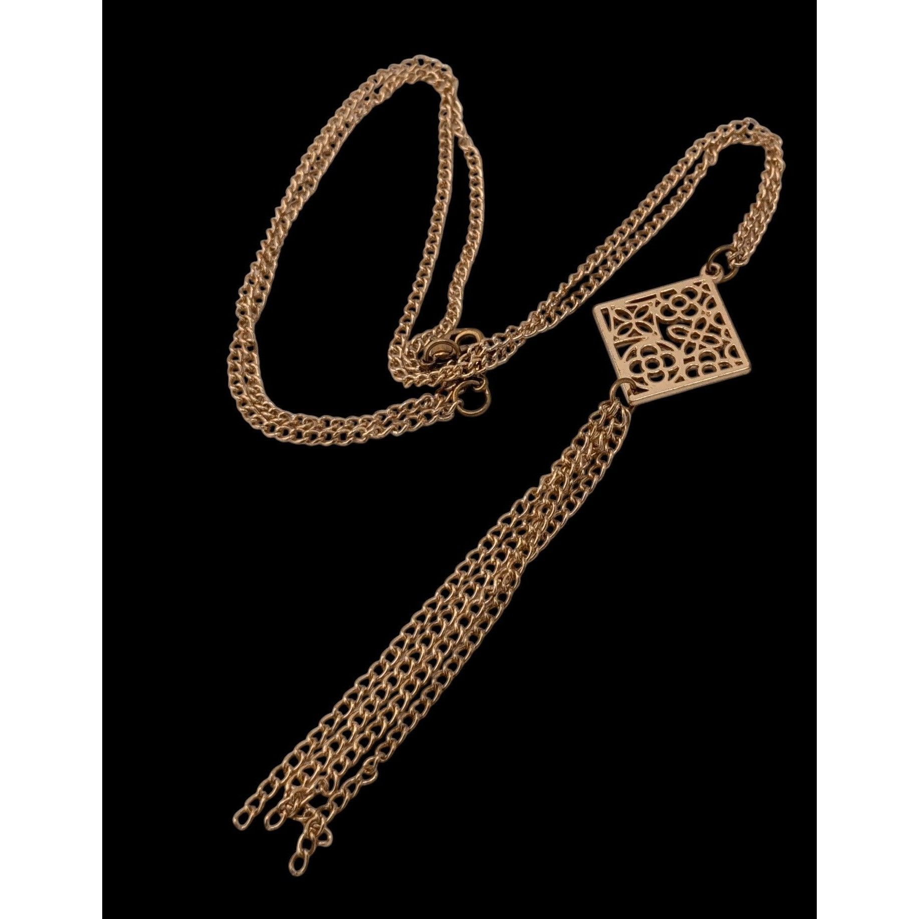 Other Bohemian Floral Gold-Tone Filigree Pendant Necklace With Mul Size ONE SIZE - 3 Thumbnail
