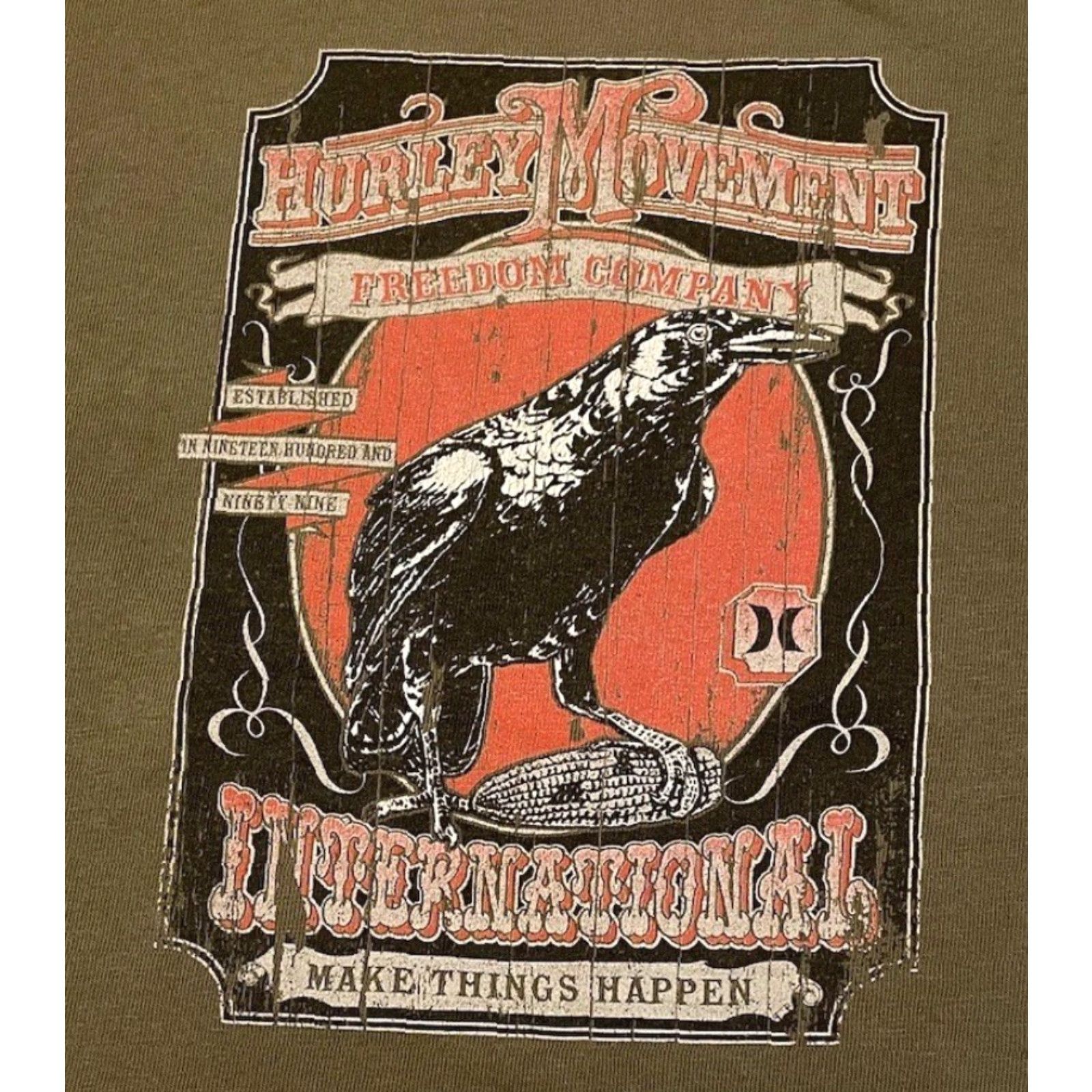 Quiksilver VINTAGE Hurley Shirt S Green 90s Distressed Surf Skate Grunge Ocean Pacific Billabong Y2K Mens T-Shirt Size US S / EU 44-46 / 1 - 3 Thumbnail