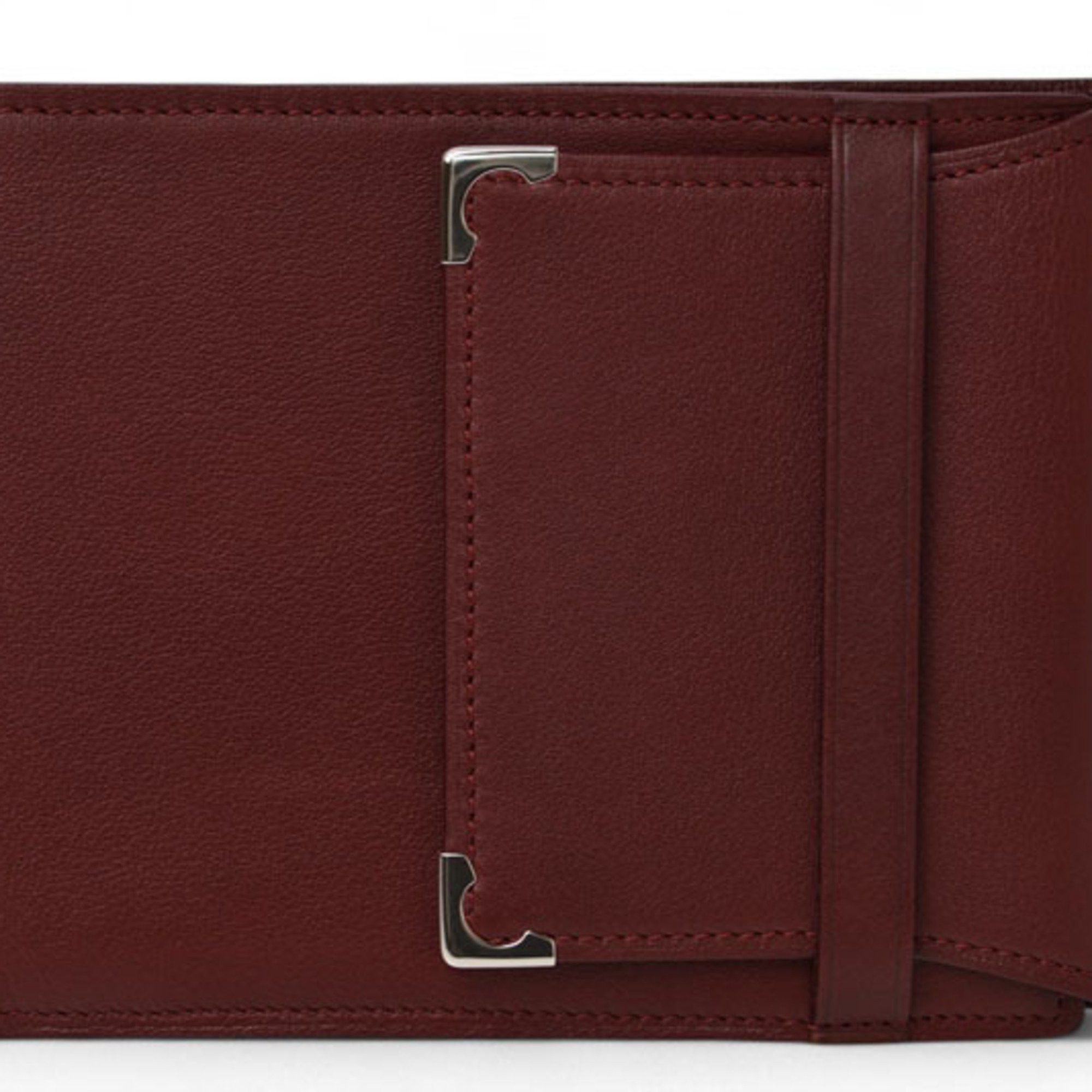 Cartier Cartier Tri-fold Wallet with Cabochon Lines in Bordeaux Calfskin Leather (L3000580) Size ONE SIZE - 1 Thumbnail