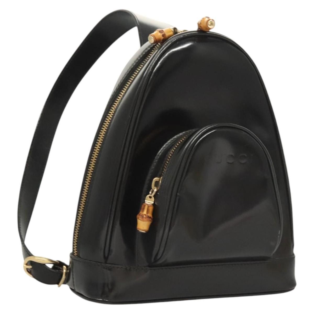Gucci GUCCI Bamboo Shoulder Bag Enamel Black Gold 007 2113 007 Size ONE SIZE - 1 Thumbnail