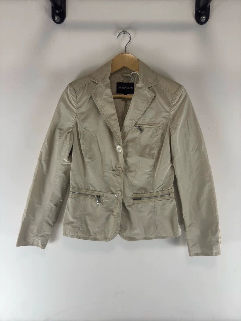 Emporio Armani Armani Windbreaker Jacket in Beige Size US M / EU 48-50 / 2 - 1 Thumbnail