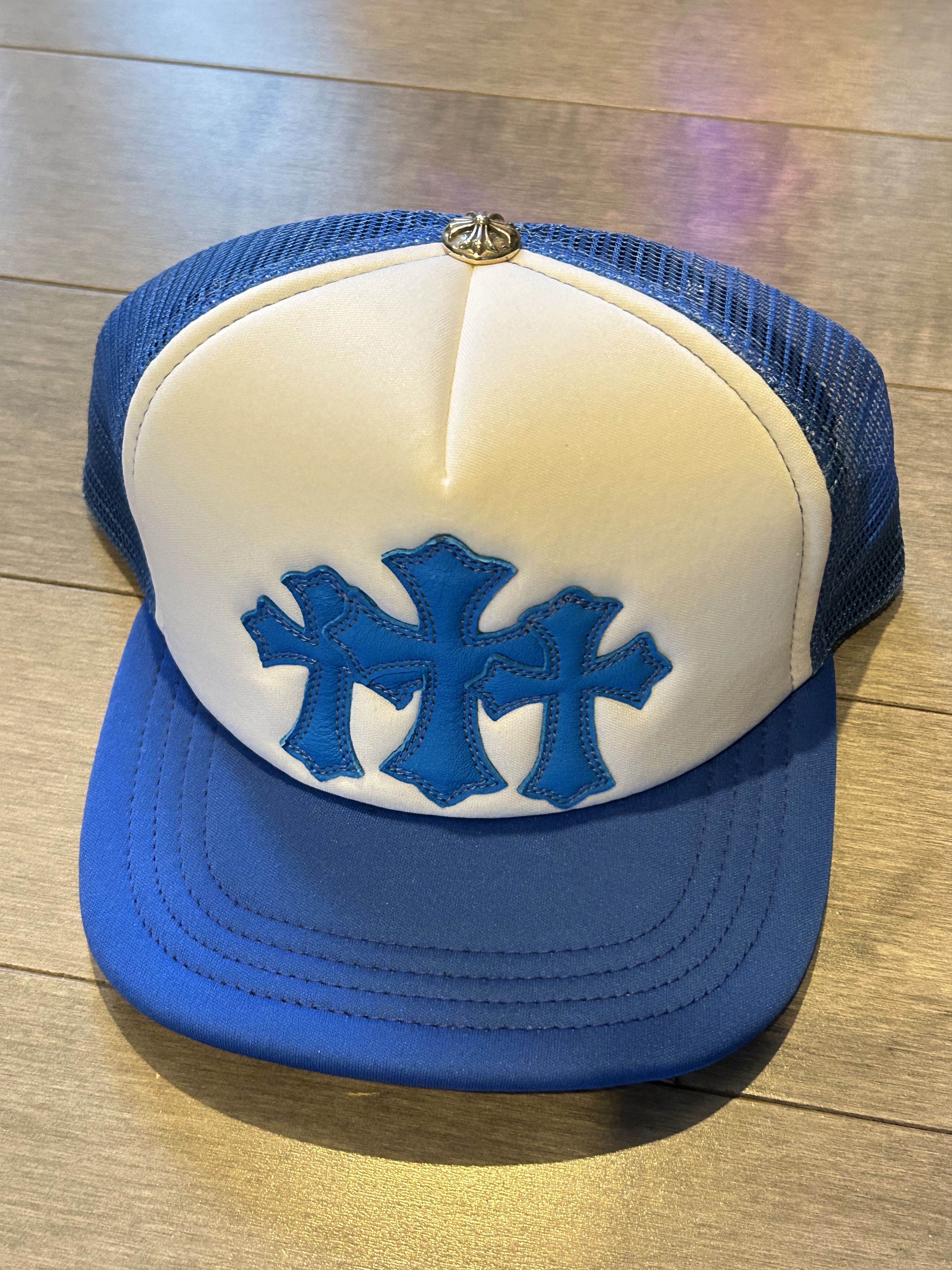 Chrome Hearts Chrome Hearts Cemetery Leather Patch Trucker Hat Blue Size ONE SIZE - 1 Thumbnail
