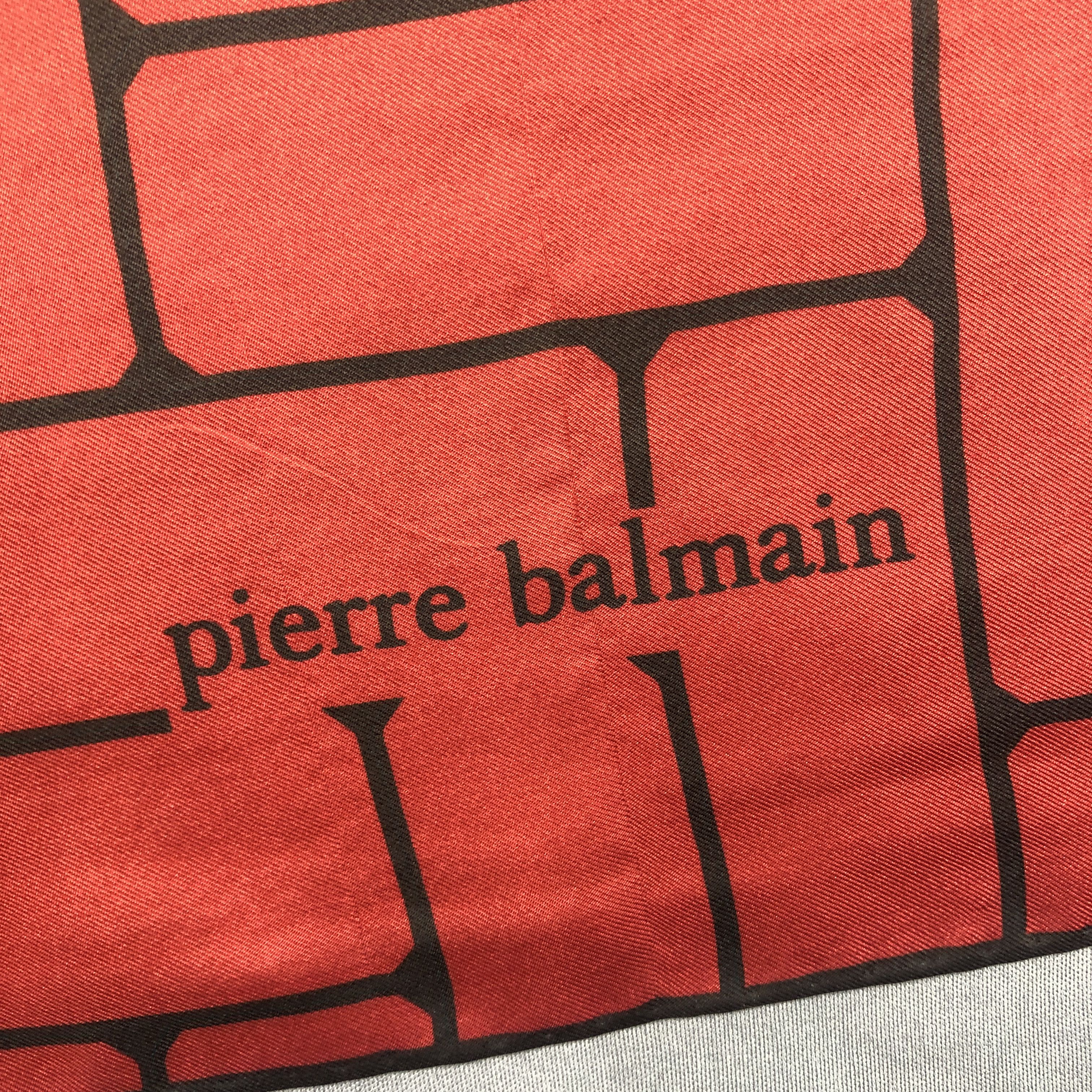Pierre Balmain × Vintage Vintage Pierre Balmain SILK Scarf Twill Stole Wraps Scarves Size ONE SIZE - 10 Thumbnail