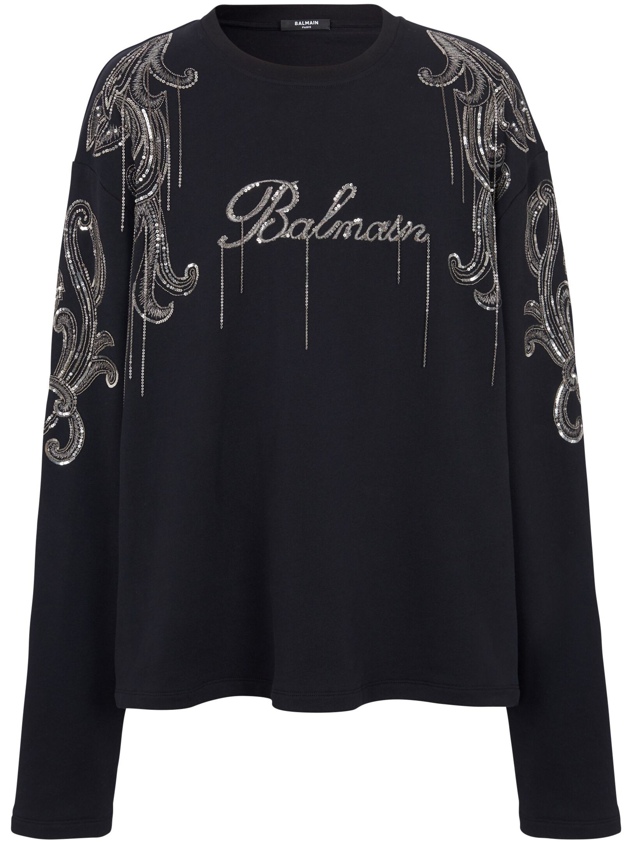 Balmain o1s1wg110125 Logo Sweatshirt in Black Size US M / EU 48-50 / 2 - 1 Thumbnail