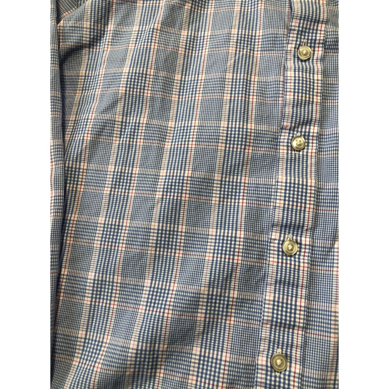 Charles Tyrwhitt Charles Tyrwhitt Dress Shirt Mens 17.5 34/35 Blue Check Classic Fit Cotton Size 48R - 3 Thumbnail