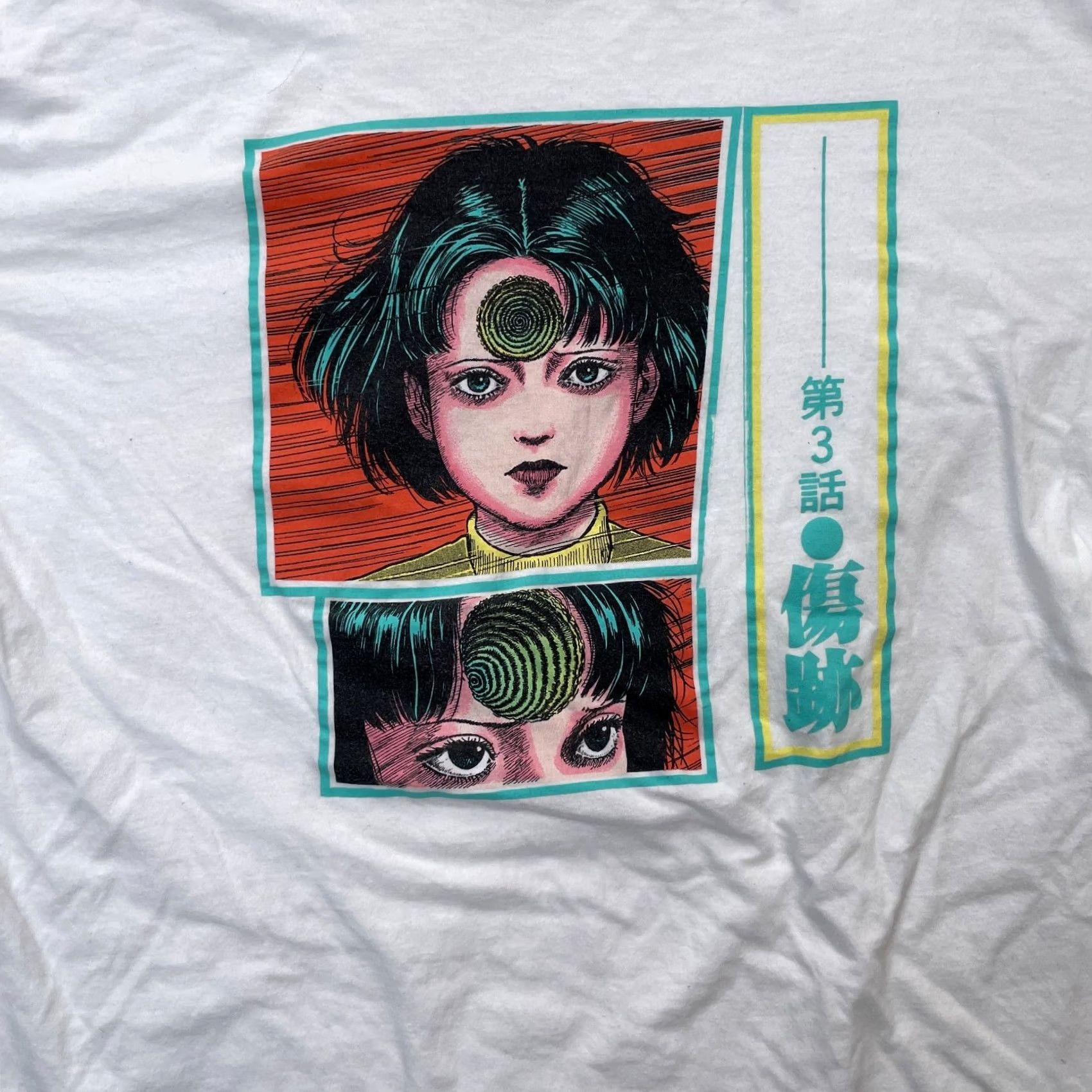 Vintage Uzumaki Shirt Men XL White Cotton Graphic Print Crew Neck Horror Anime Size US XL / EU 56 / 4 - 3 Thumbnail