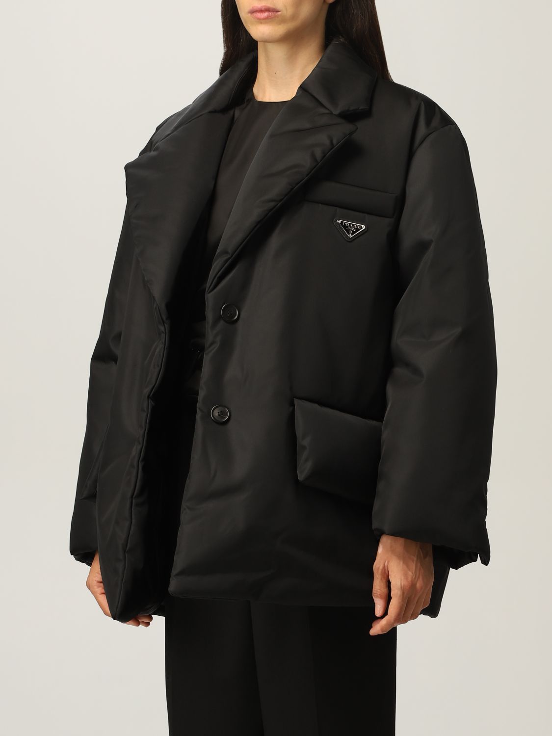 Prada Black Re-Nylon Padded Down Blazer Jacket Size M / US 6-8 / IT 42-44 - 5 Thumbnail