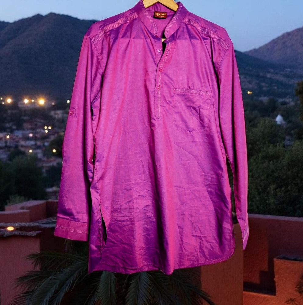 Vintage Vintage Con-Cave Men's Purple/Pink Kurta Sz 44 Size US L / EU 52-54 / 3 - 1 Thumbnail