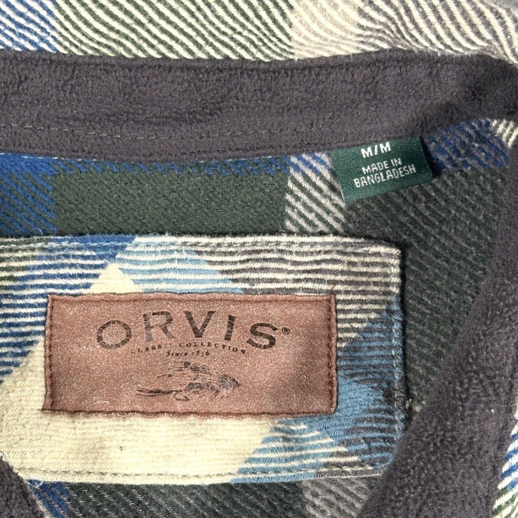 Orvis Orvis Jacket Shirt Mens MEDIUM White Plaid Flannel Cotton Heavyweight Pockets Casual, Travel Size US M / EU 48-50 / 2 - 4 Thumbnail