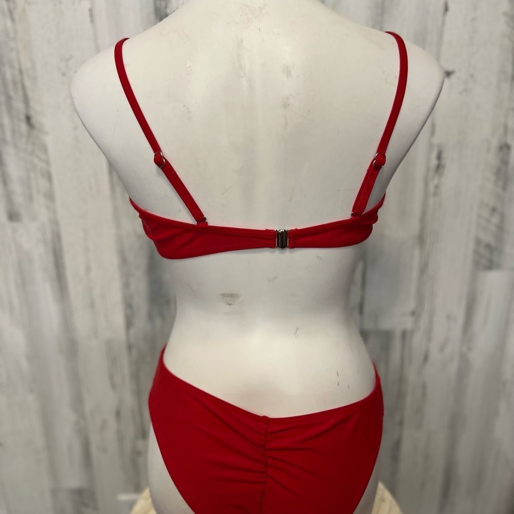 Other Red Ruffle One Shoulder Bikini Set Women’s Size L Swimwear Size ONE SIZE - 5 Thumbnail