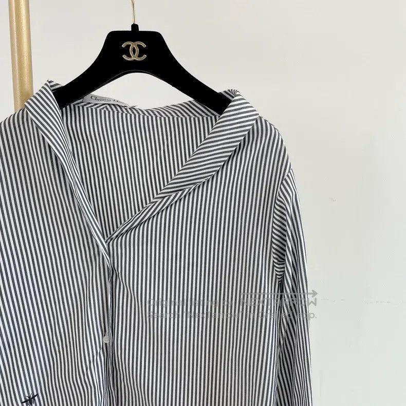 Dior Dior Vertical striped irregular shirt Size XXS / US 00 / IT 34 - 3 Thumbnail
