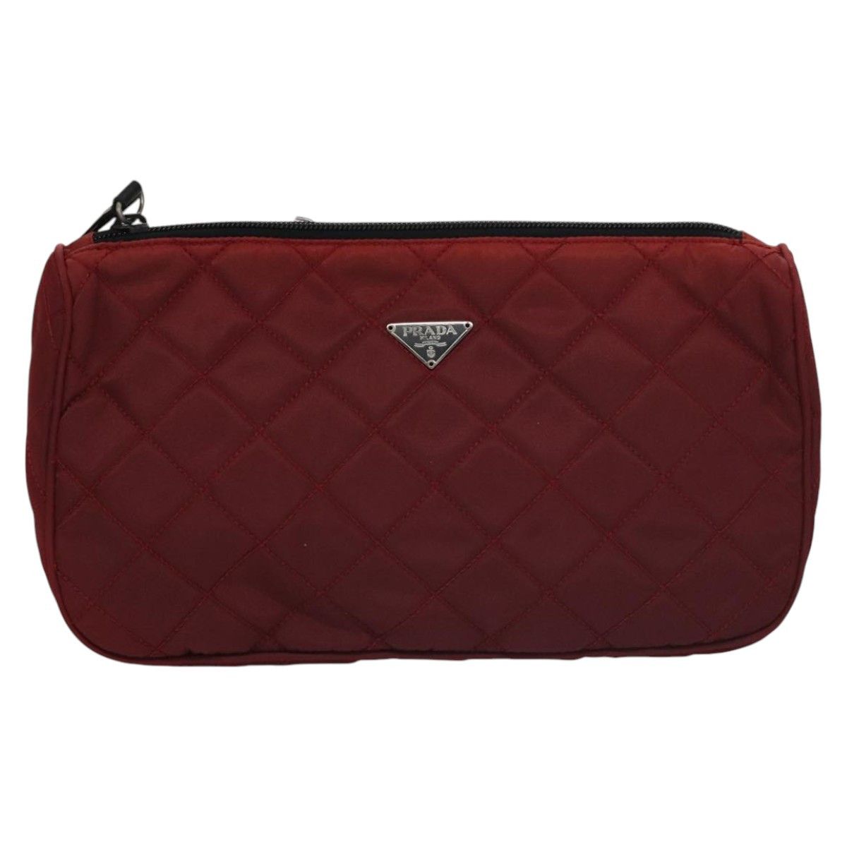 Prada Matelassé Burgundy Synthetic Clutch Bag (Pre-Owned) Size ONE SIZE - 1 Thumbnail