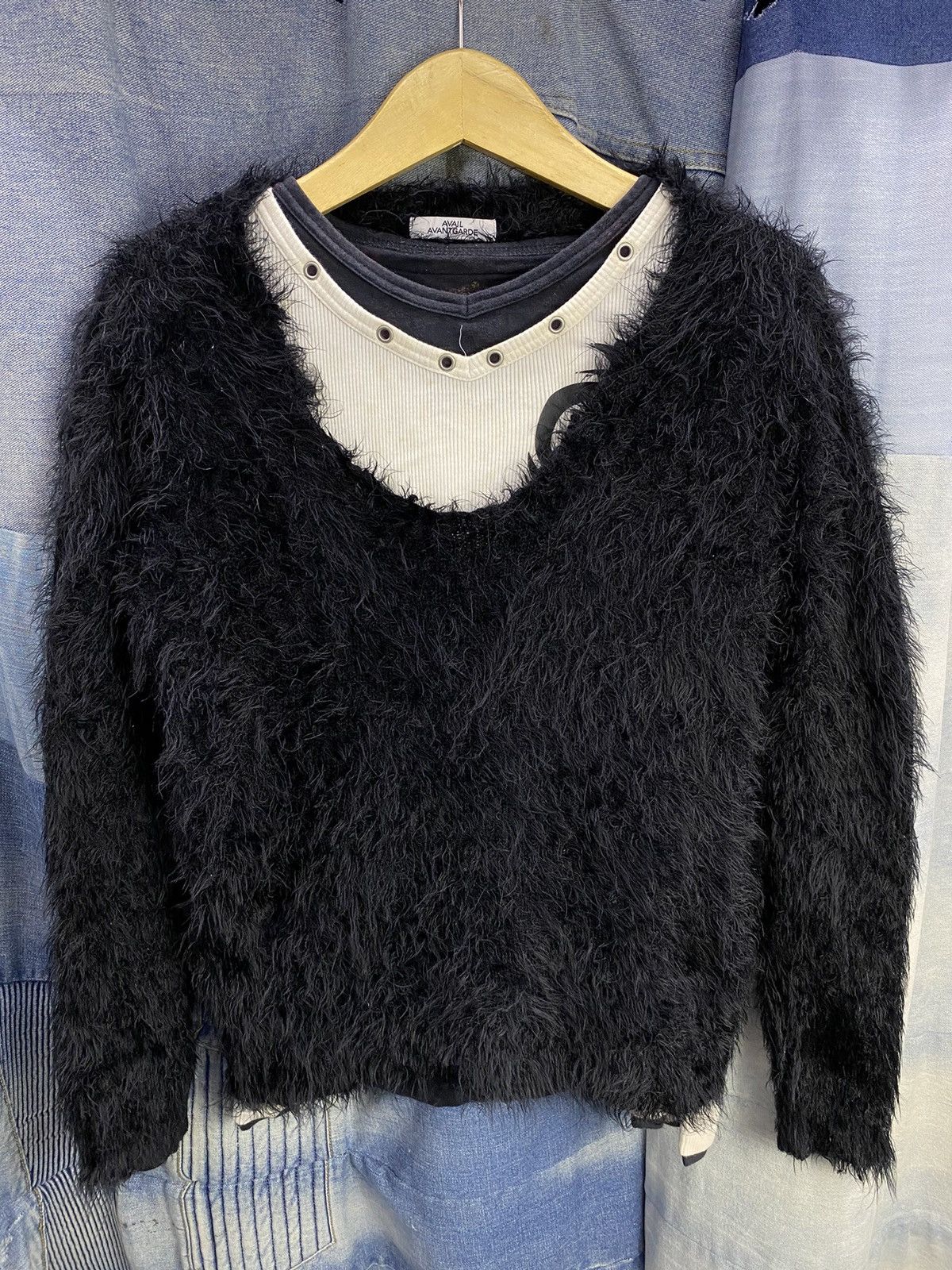 If Six Was Nine × Japanese Brand Fuzzy Mohair Grunge avail avntgrde Kurt Cobain Style Size US M / EU 48-50 / 2 - 13 Thumbnail