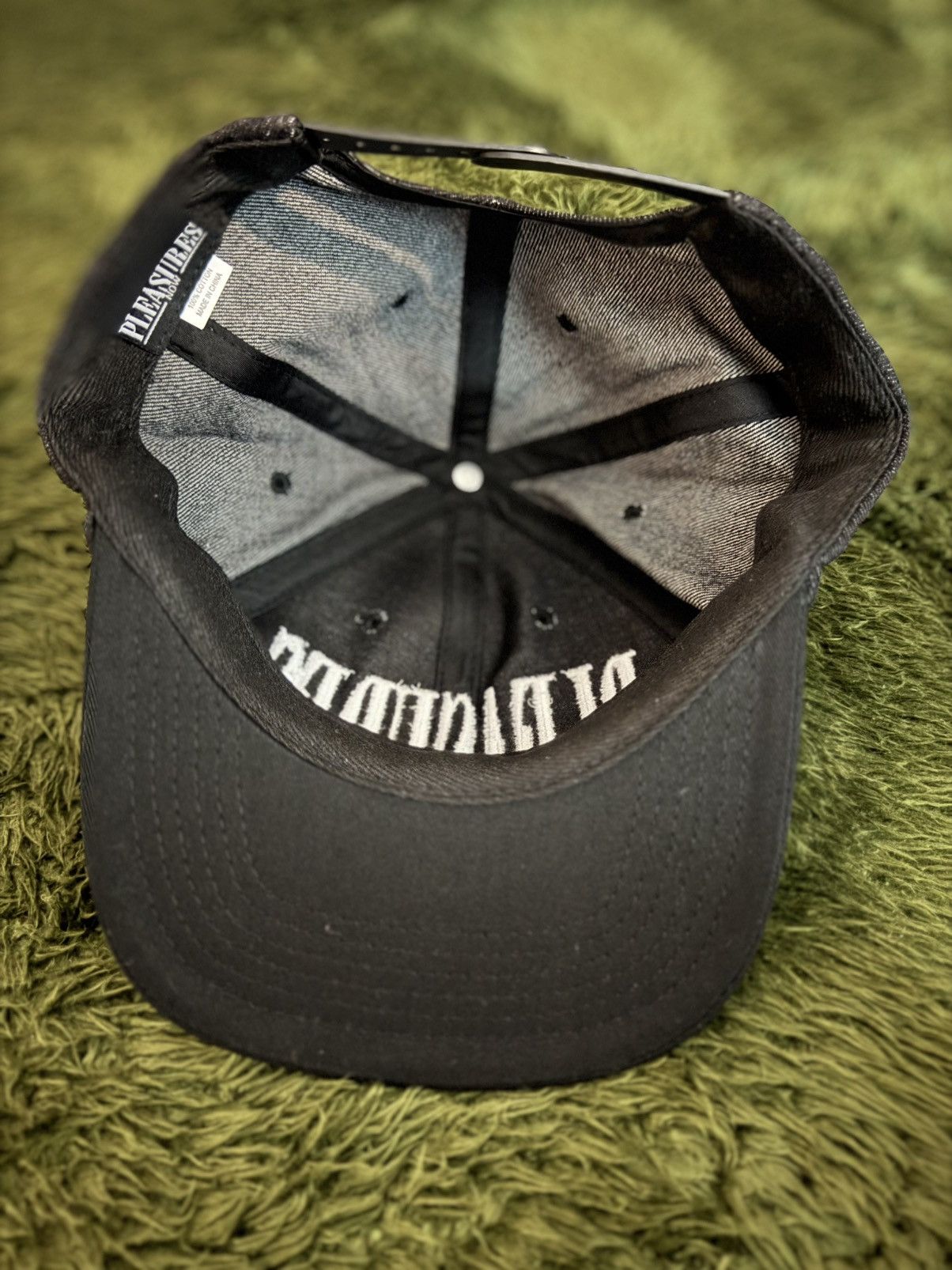 Pleasures Pleasures embroidery now logo stretch 6 Panel denim cap Size ONE SIZE - 5 Thumbnail