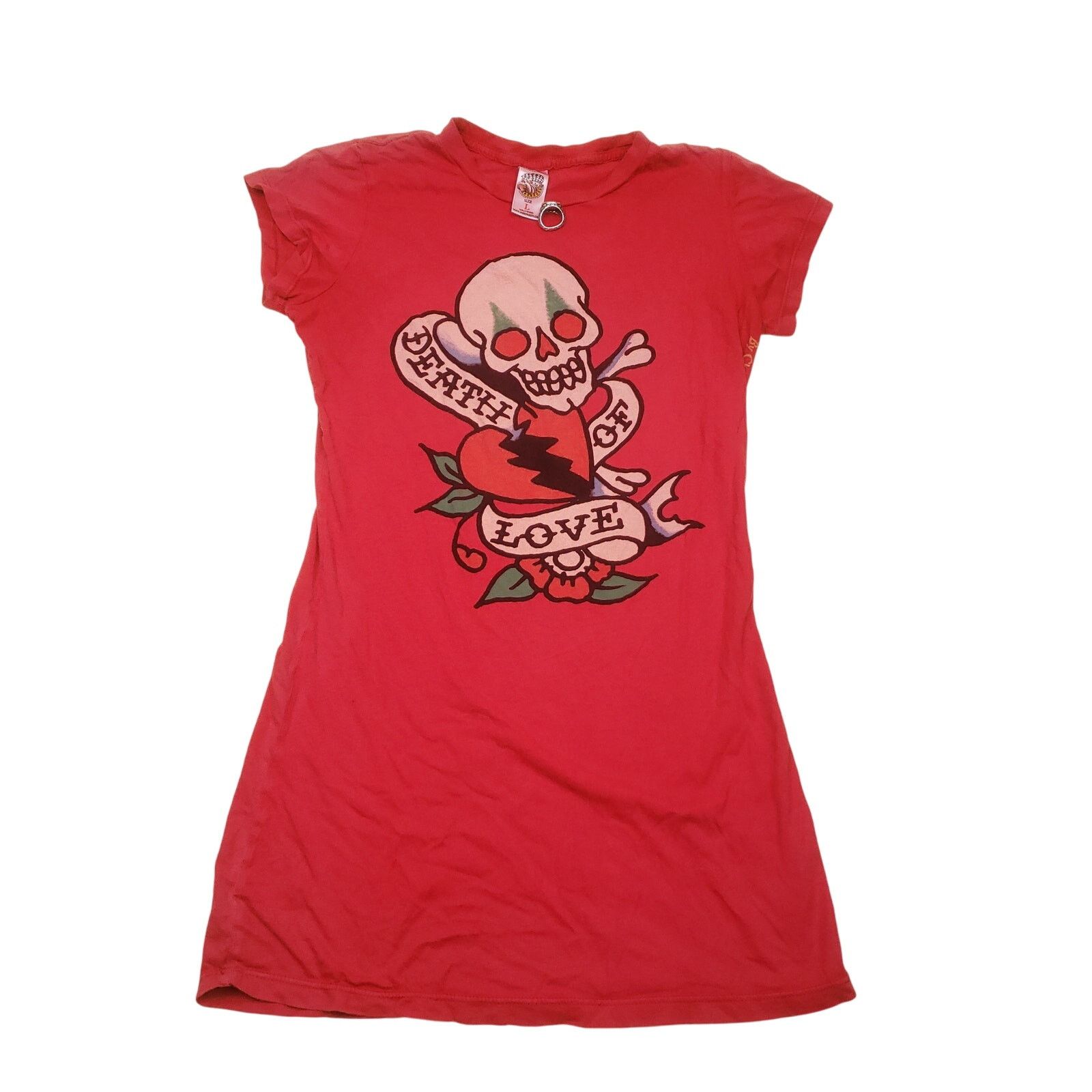 Ed Hardy Vintage y2k Ed Hardy T Shirt Dress Womens Christian Audigier Size L / US 10 / IT 46 - 1 Thumbnail