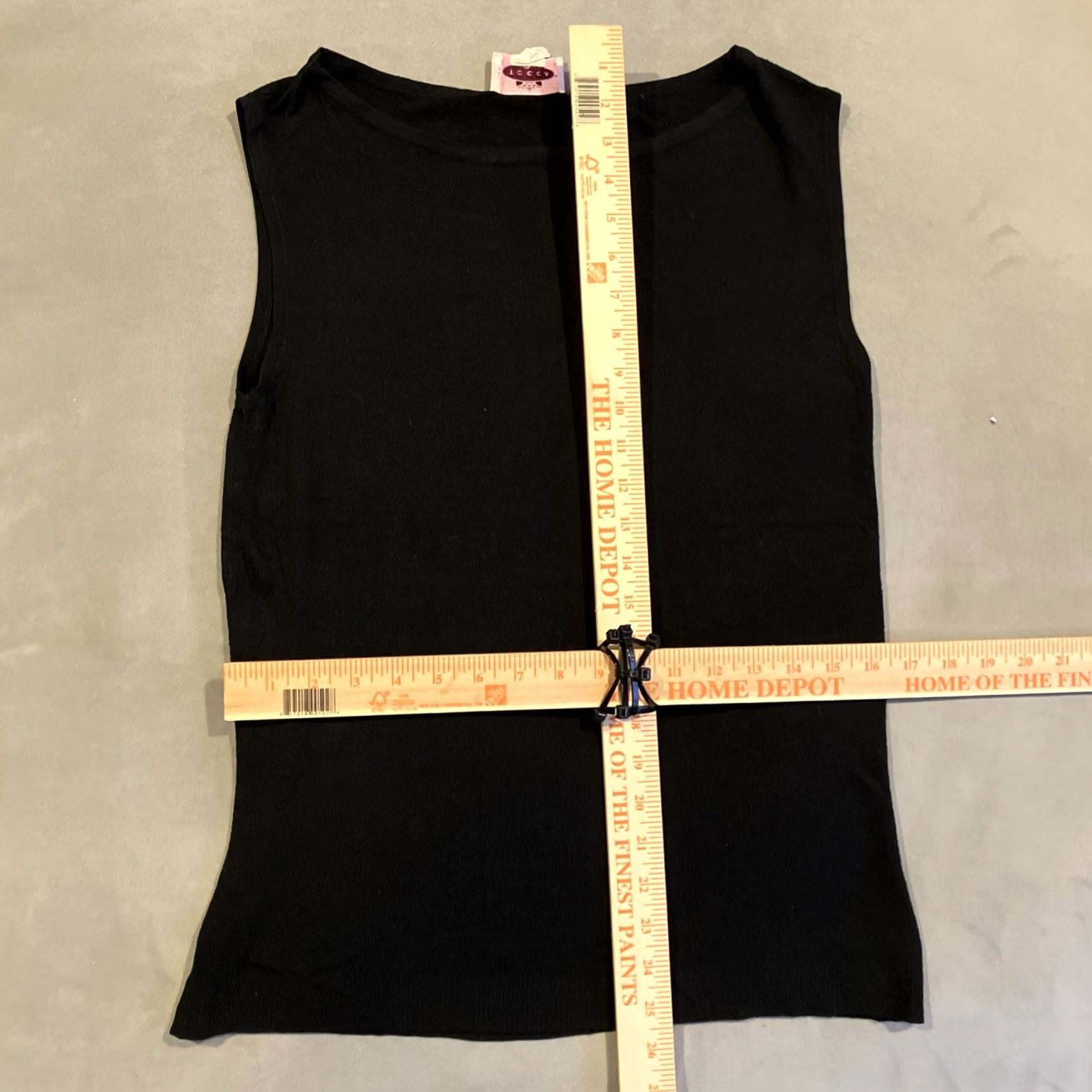 X-LARGE VINTAGE Tocca Blouse Shirt Women Large Black Knit Sleeveless Scoop Neck Pullover Lightweight Silk Spandex Basic Size L / US 10 / IT 46 - 4 Thumbnail