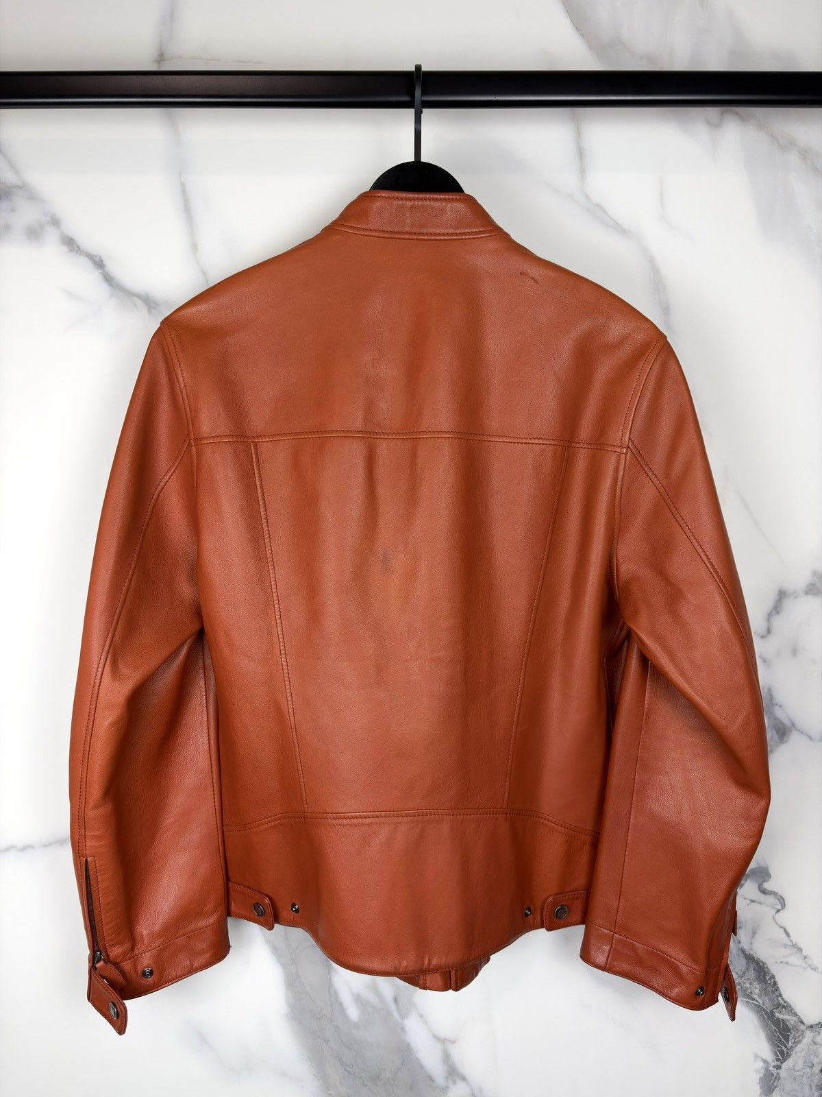 Gucci Gucci Tom Ford Double Zip Rider Leather Jacket Orange Size US M / EU 48-50 / 2 - 4 Thumbnail