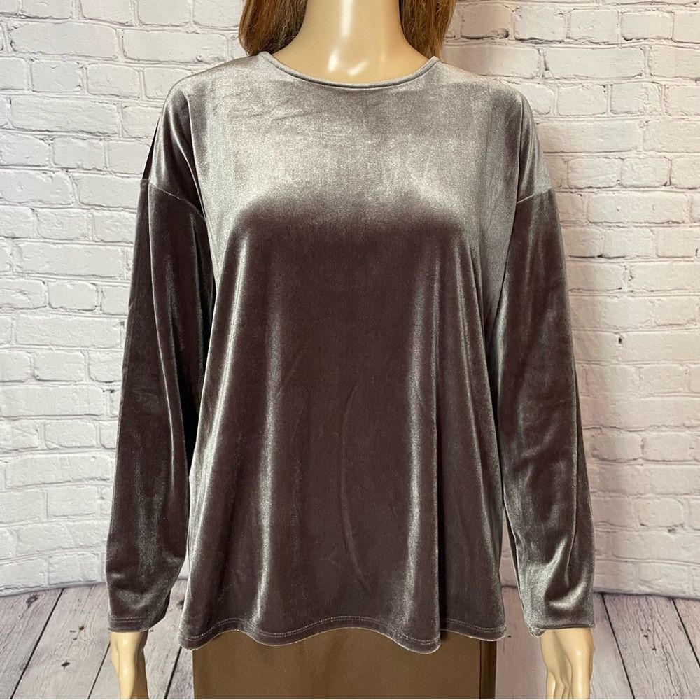 J. Jill New J. Jill Velvet Long Sleeve Brown Top Size S Size S / US 4 / IT 40 - 9 Thumbnail