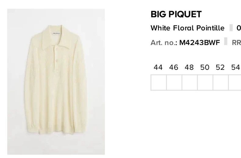 Our Legacy Our Legacy size50 White small pattern long sleeve top Size US M / EU 48-50 / 2 - 5 Thumbnail