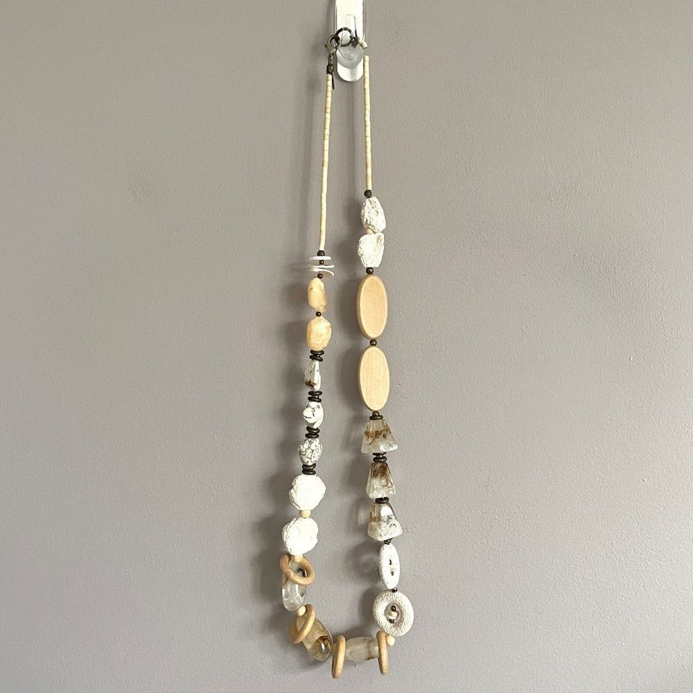 Vintage Vintage Treska Wood Coral Stone Bead Statement Necklace Size ONE SIZE - 10 Thumbnail