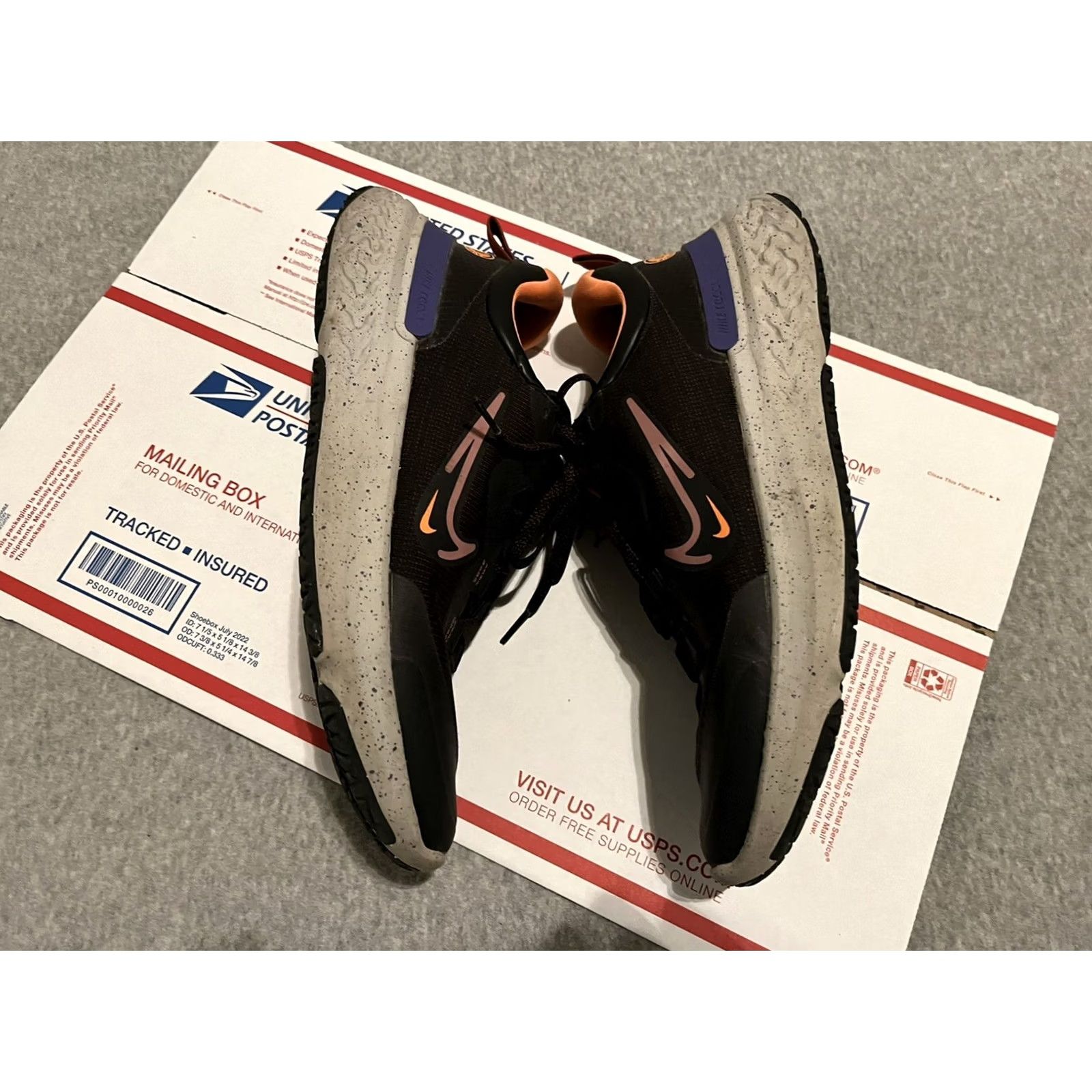 Nike Nike React Miler 2 Shield Sneaker Men 10.5 Black Redstone Orange DC4064-003 Multicolor Size US 11 / EU 44 - 3 Thumbnail