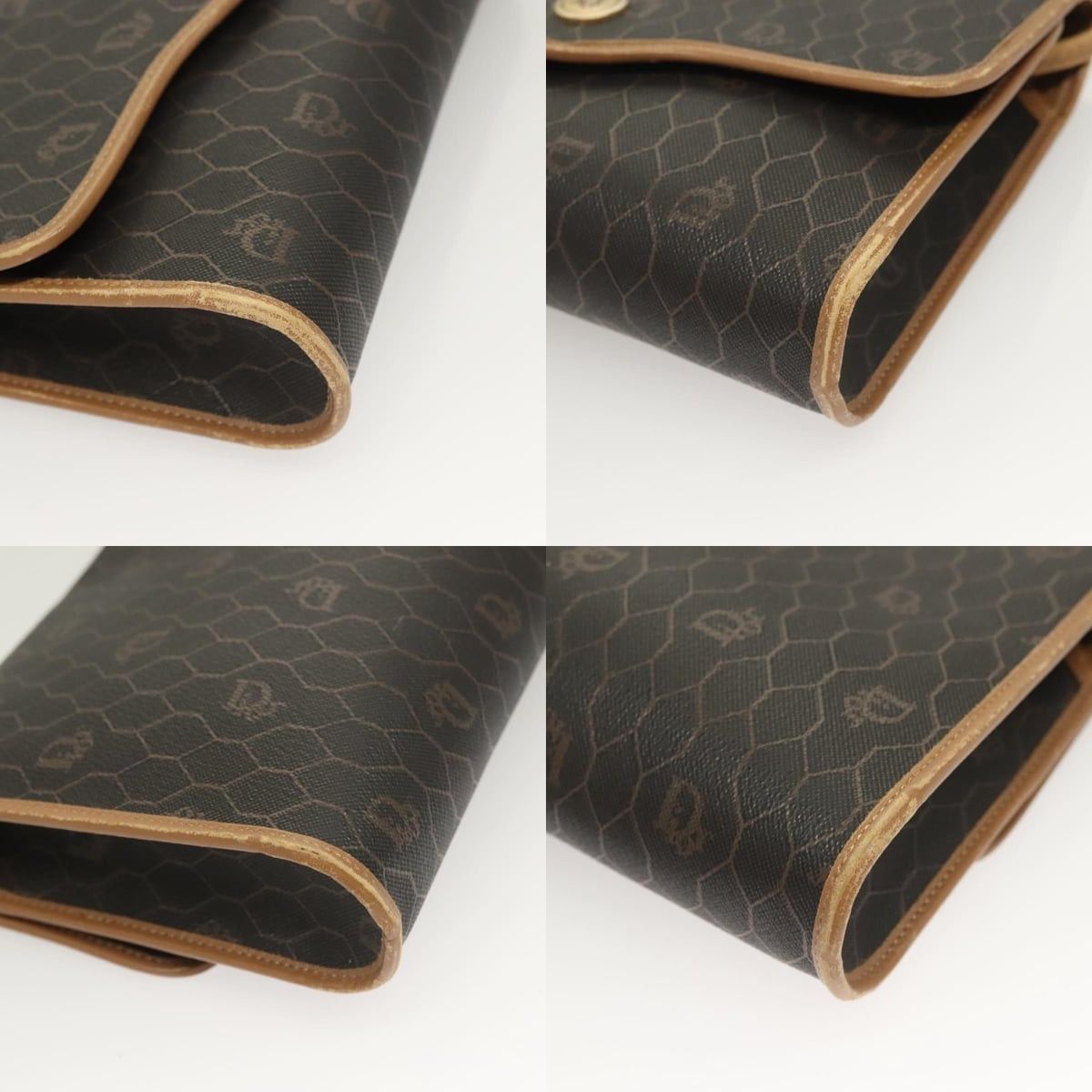 Dior DIOR Honeycomb Canvas Shoulder Bag Pvc Black Gold Size ONE SIZE - 10 Thumbnail