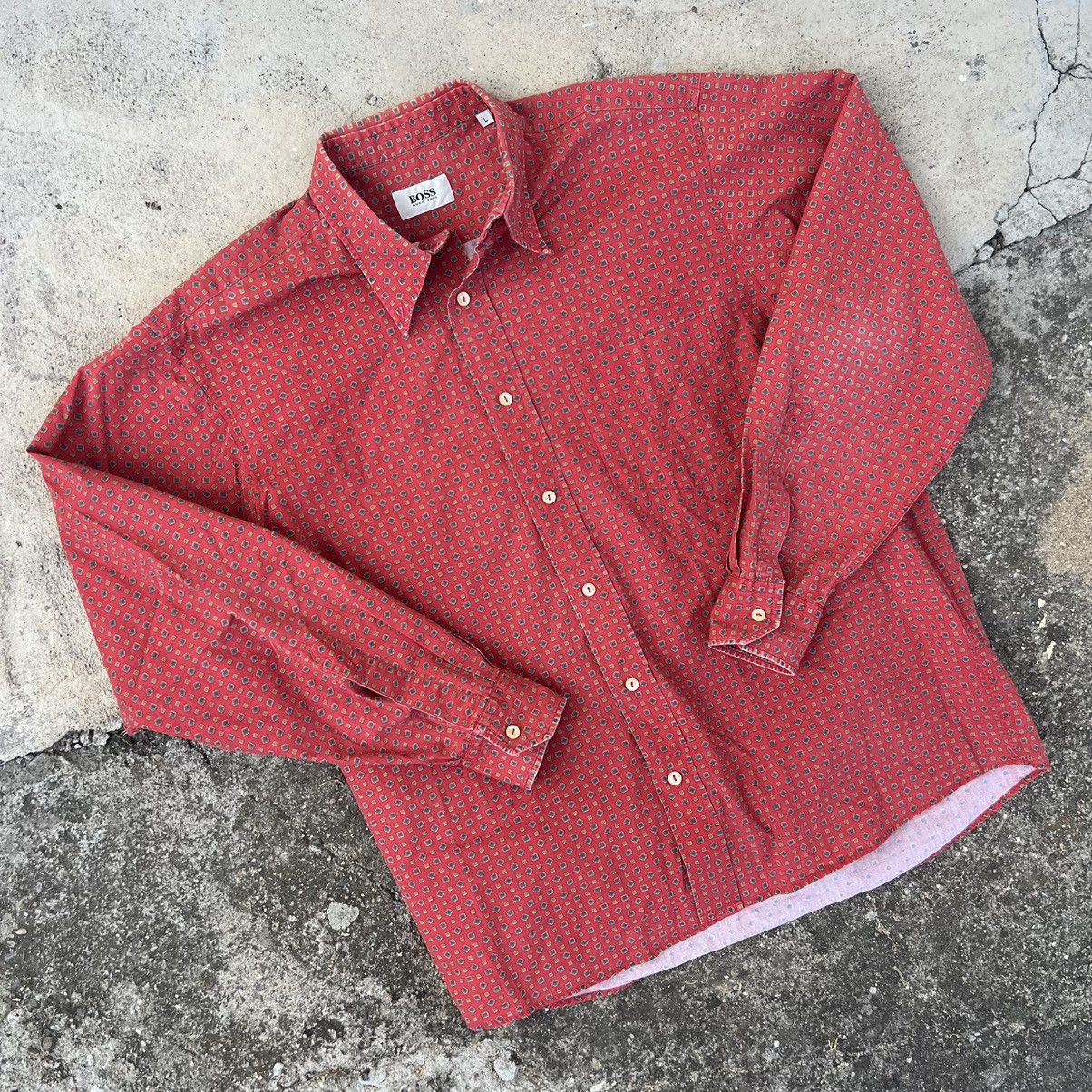Flannel × Hugo Boss Hugo Boss Vintage Mens Corduroy Flannel Shirt Y2K Size US L / EU 52-54 / 3 - 2 Thumbnail