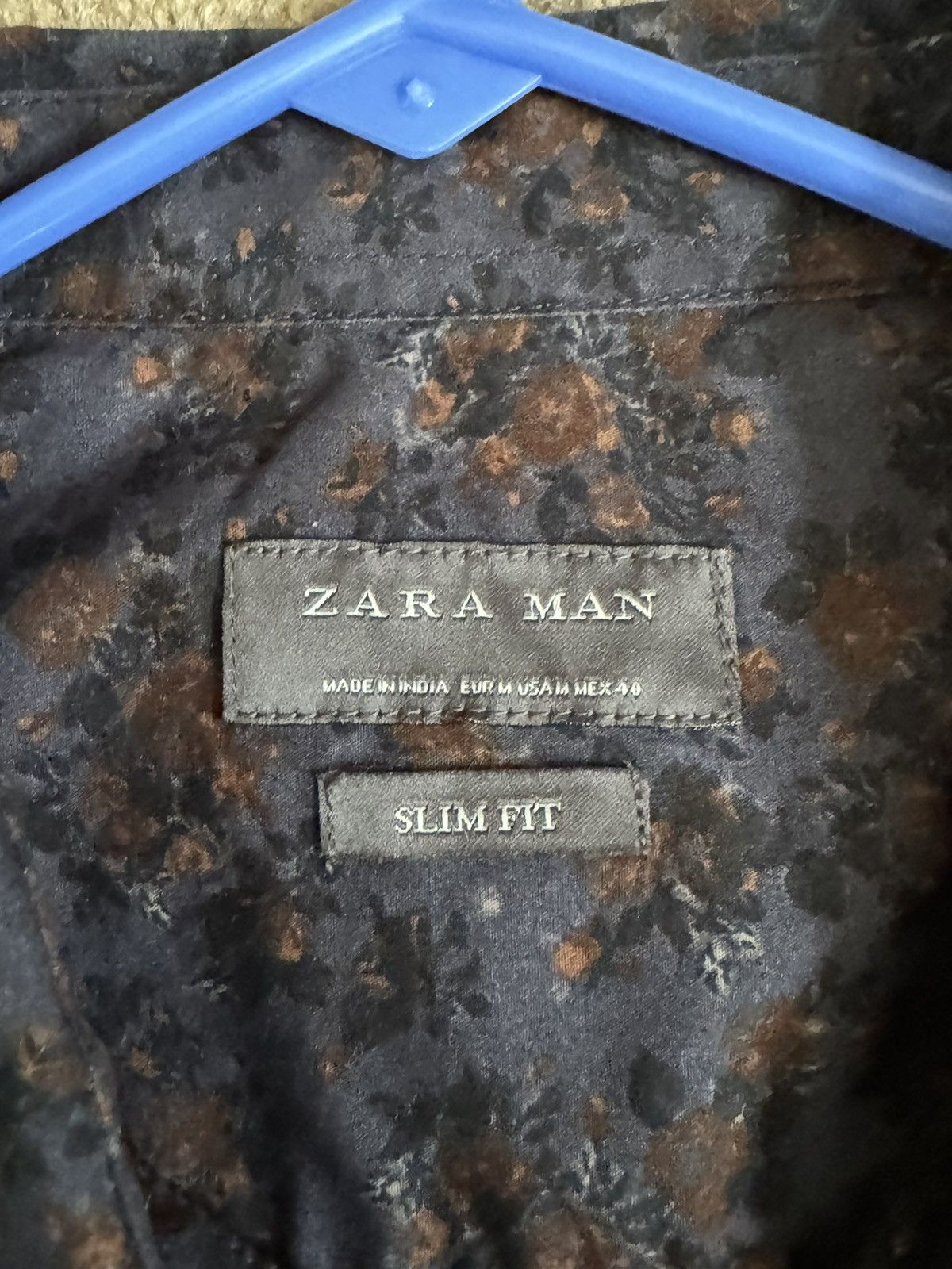 Zara ZARA SLIM FIT FLORAL BUTTON UP SHIRT SIZE M Size US M / EU 48-50 / 2 - 2 Thumbnail