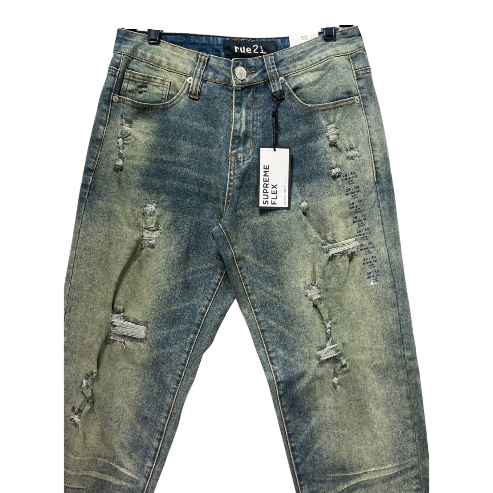 rue21 Rue 21 - Men's Supreme Flex Slim Taper Jeans Distressed - Bl Size US 28 / EU 44 - 11 Thumbnail