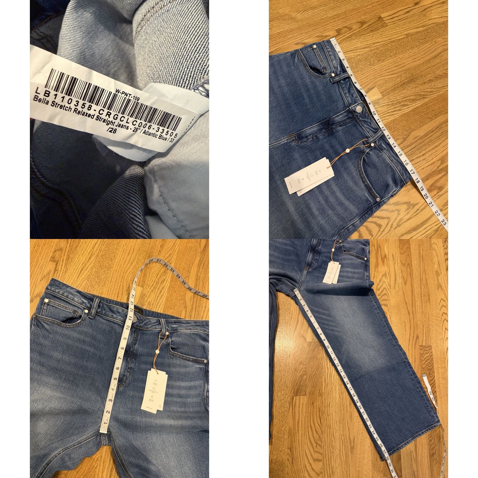 Quince VINTAGE? No. NEW Quince Bella Stretch Relaxed Straight Jeans Atlantic Blue Womens 33 x 28 NWT Size 24" / US 00 / IT 34 - 8 Thumbnail