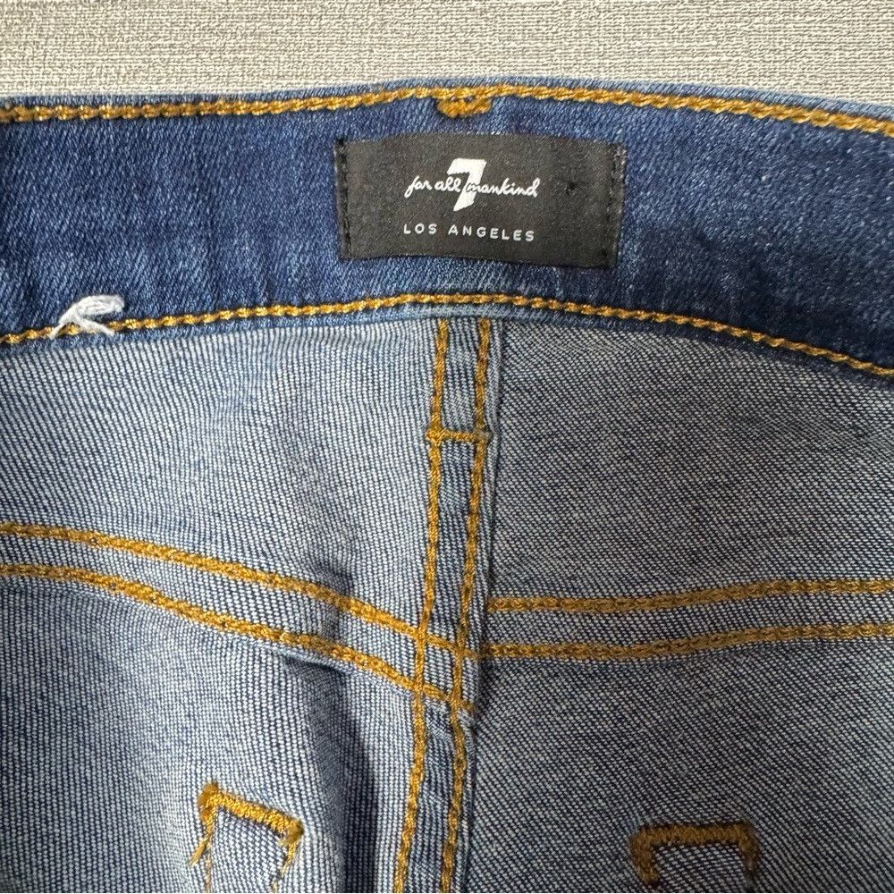 7 For All Mankind 7 For All Mankind Distressed Wave Raw Hem Ankle Skinny Jean Size 27" / US 4 / IT 40 - 6 Thumbnail