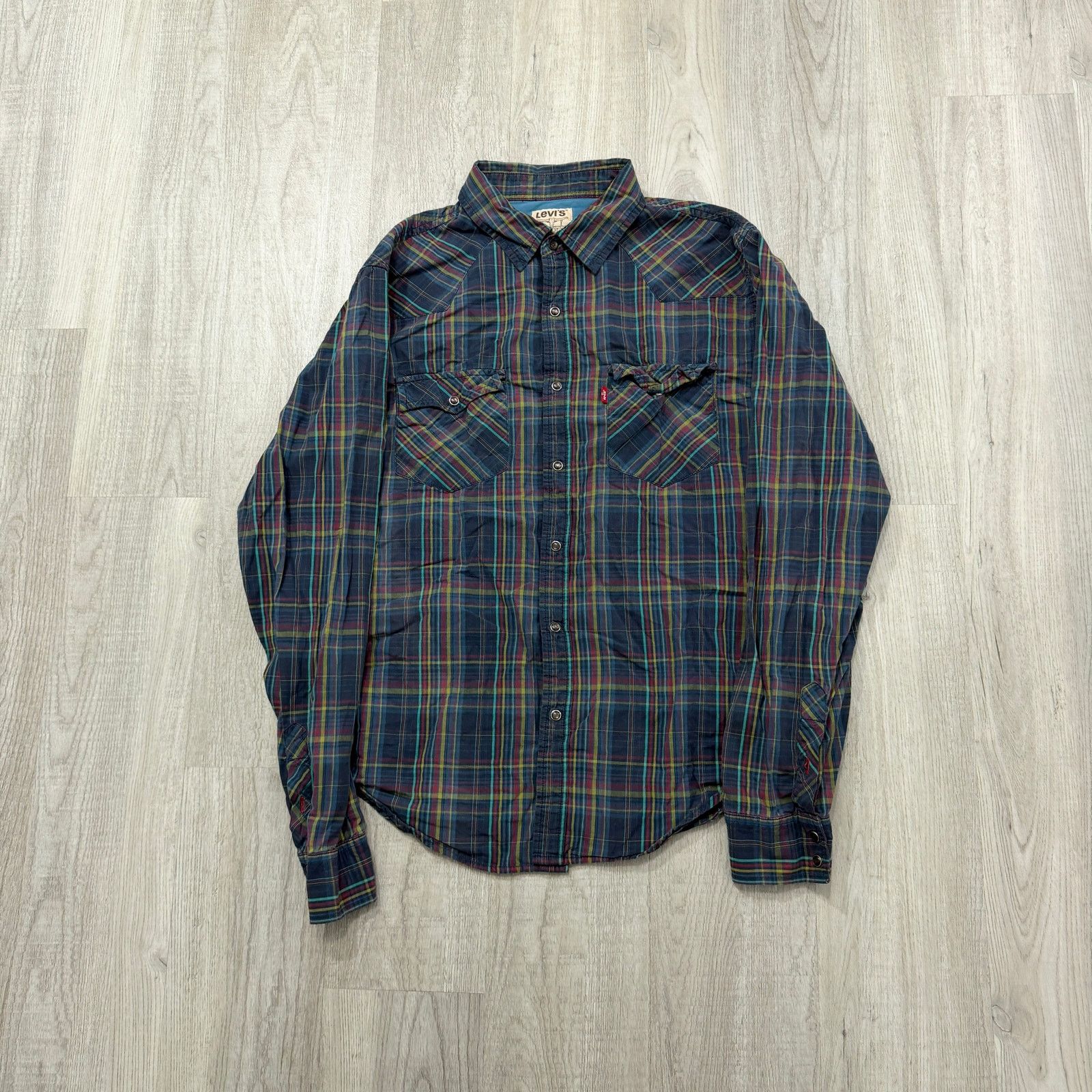 Levi's Vintage Levis Snap Button Shirt Large Plaid Western Rodeo Size US L / EU 52-54 / 3 - 1 Thumbnail