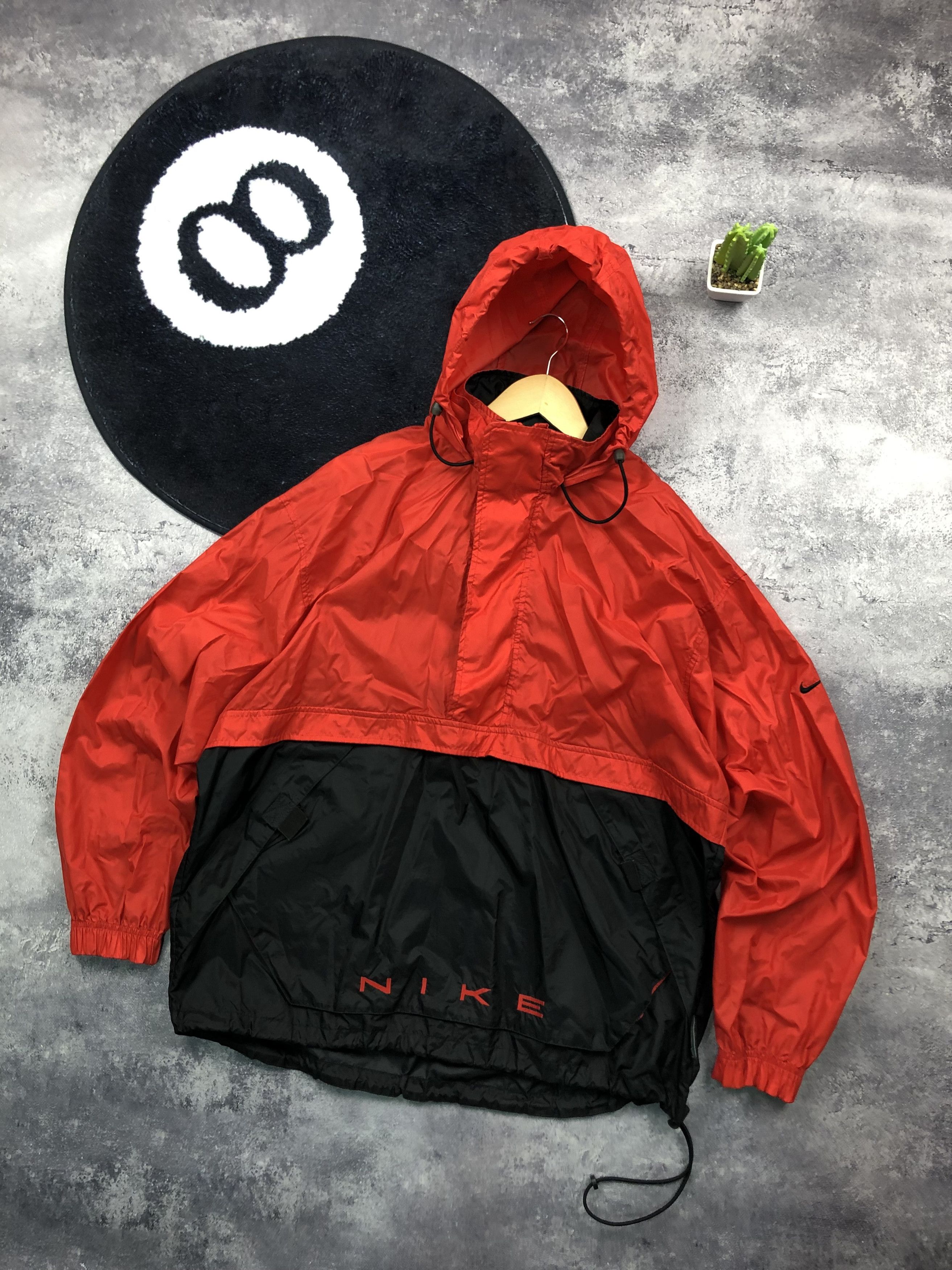 Nike NIKE Vintage 1990s Nylon Hype Jacket Big Logo Red Black Size US M / EU 48-50 / 2 - 1 Thumbnail