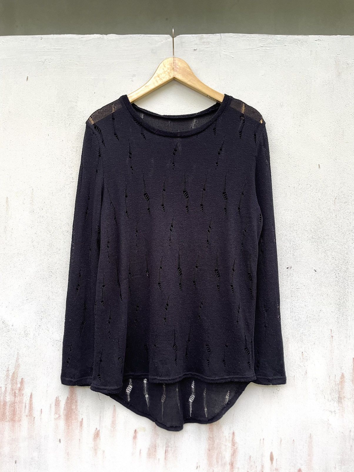 Hysteric Glamour × If Six Was Nine × Le Grande Bleu (L.G.B.) Unknown Brand Distress Knit Rick Owens Style Size US M / EU 48-50 / 2 - 1 Thumbnail