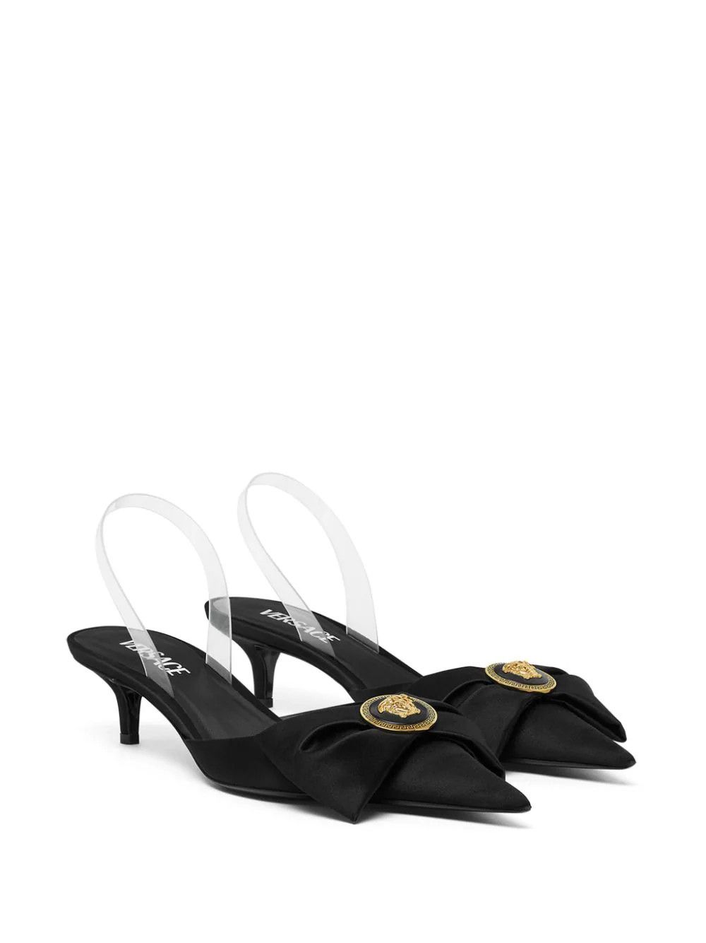 Versace o1s22i1n1024 Slingback Alia Decolletes Pumps in Black Size US 7 / IT 37 - 2 Thumbnail