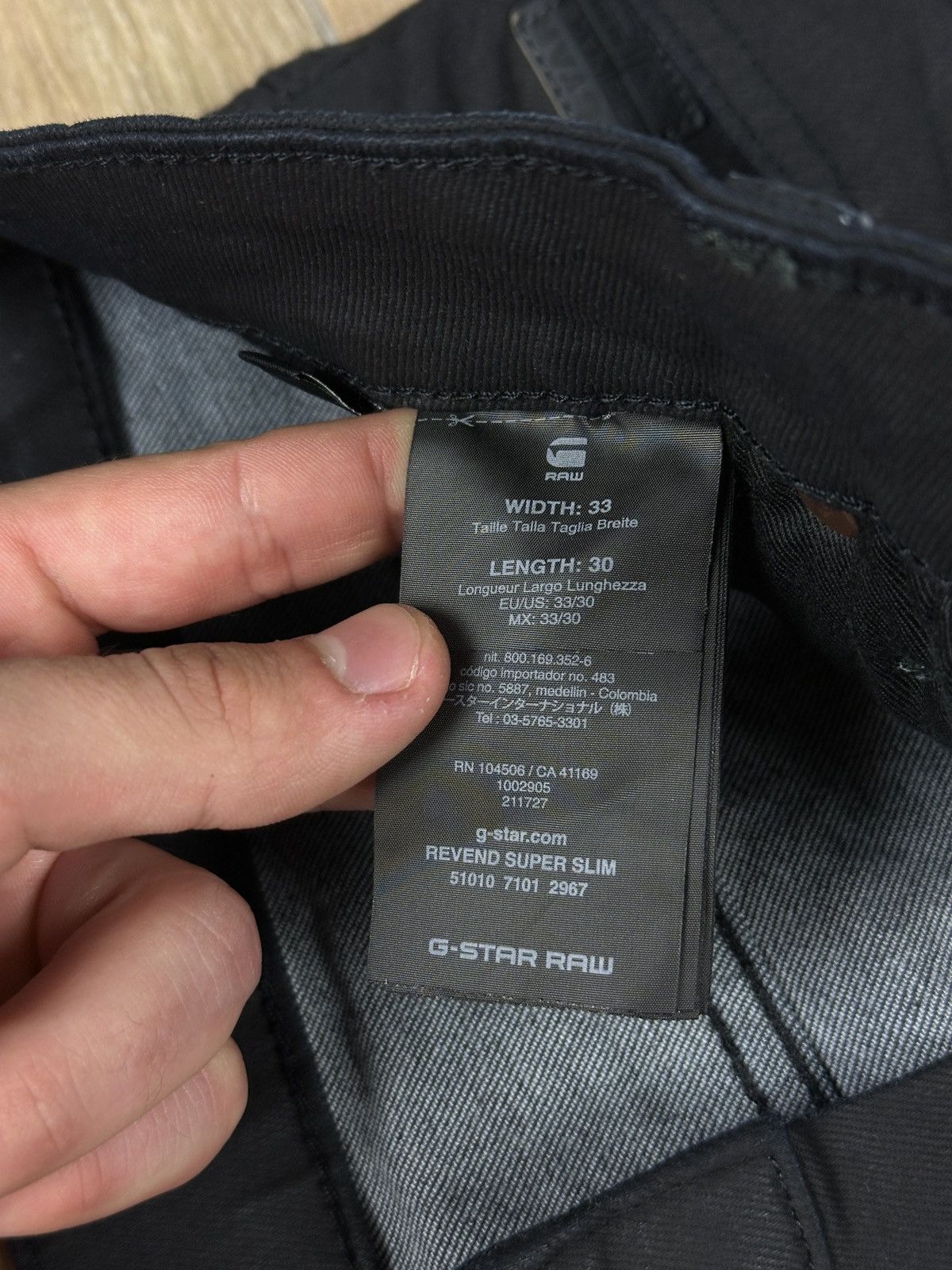 G-Star NEW🏷️ G-Star Raw Revend Super Slim Waxed Denim Jeans Size US 33 - 6 Thumbnail
