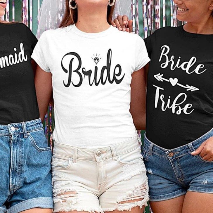 Gildan Bride Tribe, Gildan Cotton T-shirt, Heart w. Arrow in Black & White, Women’s 2XL Size XXL / US 16-18 / IT 52-54 - 3 Thumbnail