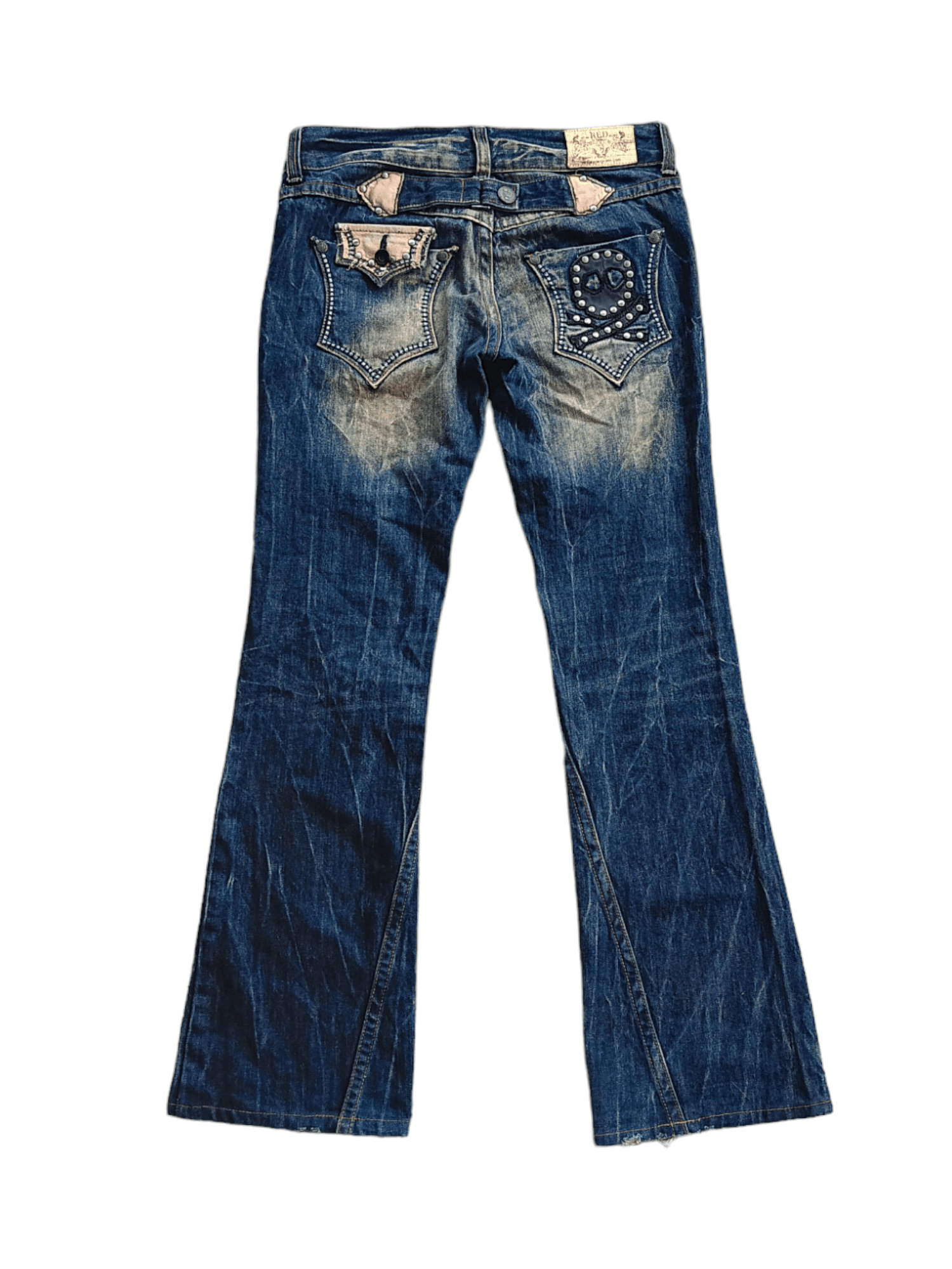 Image of Hype Flare Jeans Red Pepper Low Rise Denim Boot Cut in Blue, Men's (Size 30)