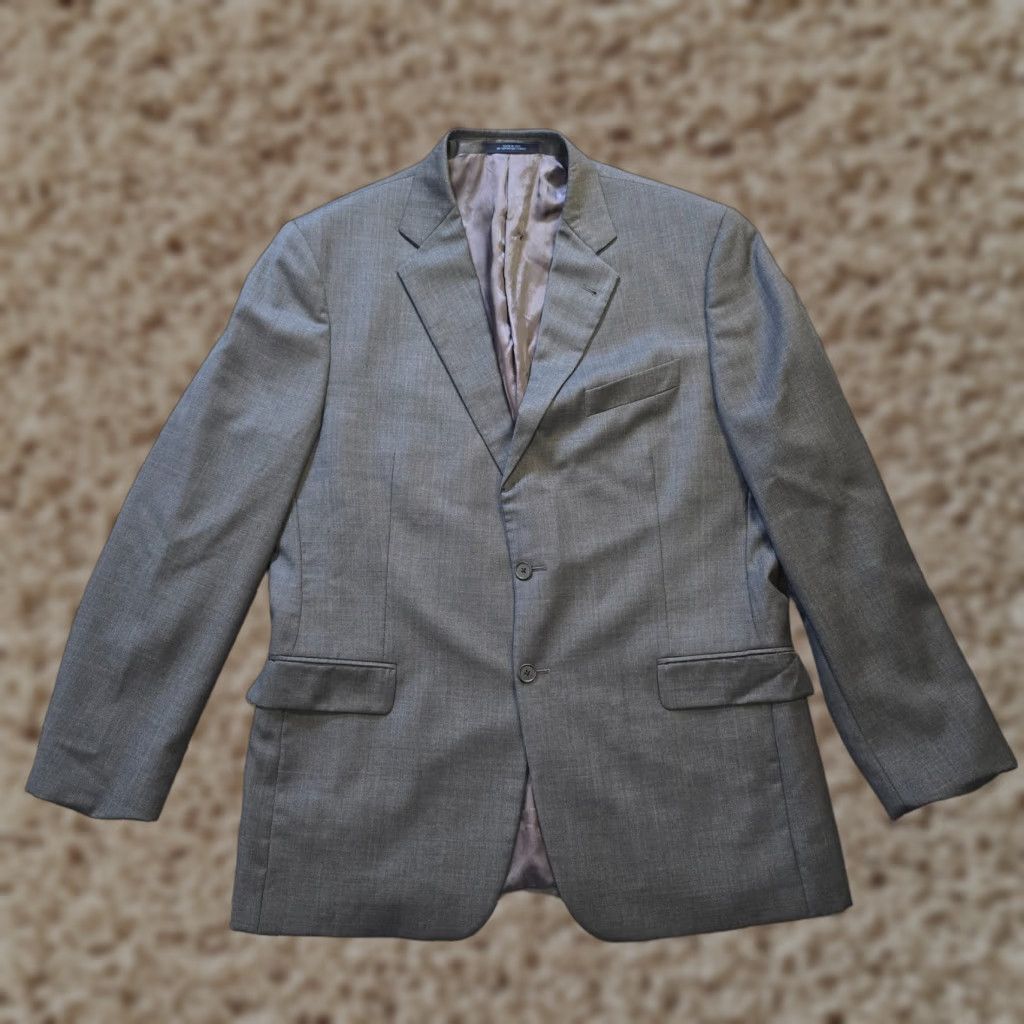 Joseph Abboud Joseph Abboud Blazer Mens 44L Gray Wool 3 Button Jacket Sport Coat Business Jacket Mens Size 44R - 1 Thumbnail