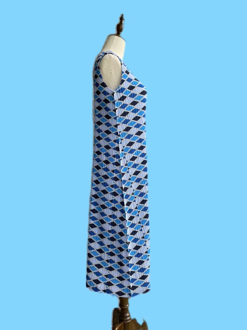 Issey Miyake Issey Miyake size:2 Blue geometric diamond-shaped dress Size M / US 6-8 / IT 42-44 - 5 Thumbnail