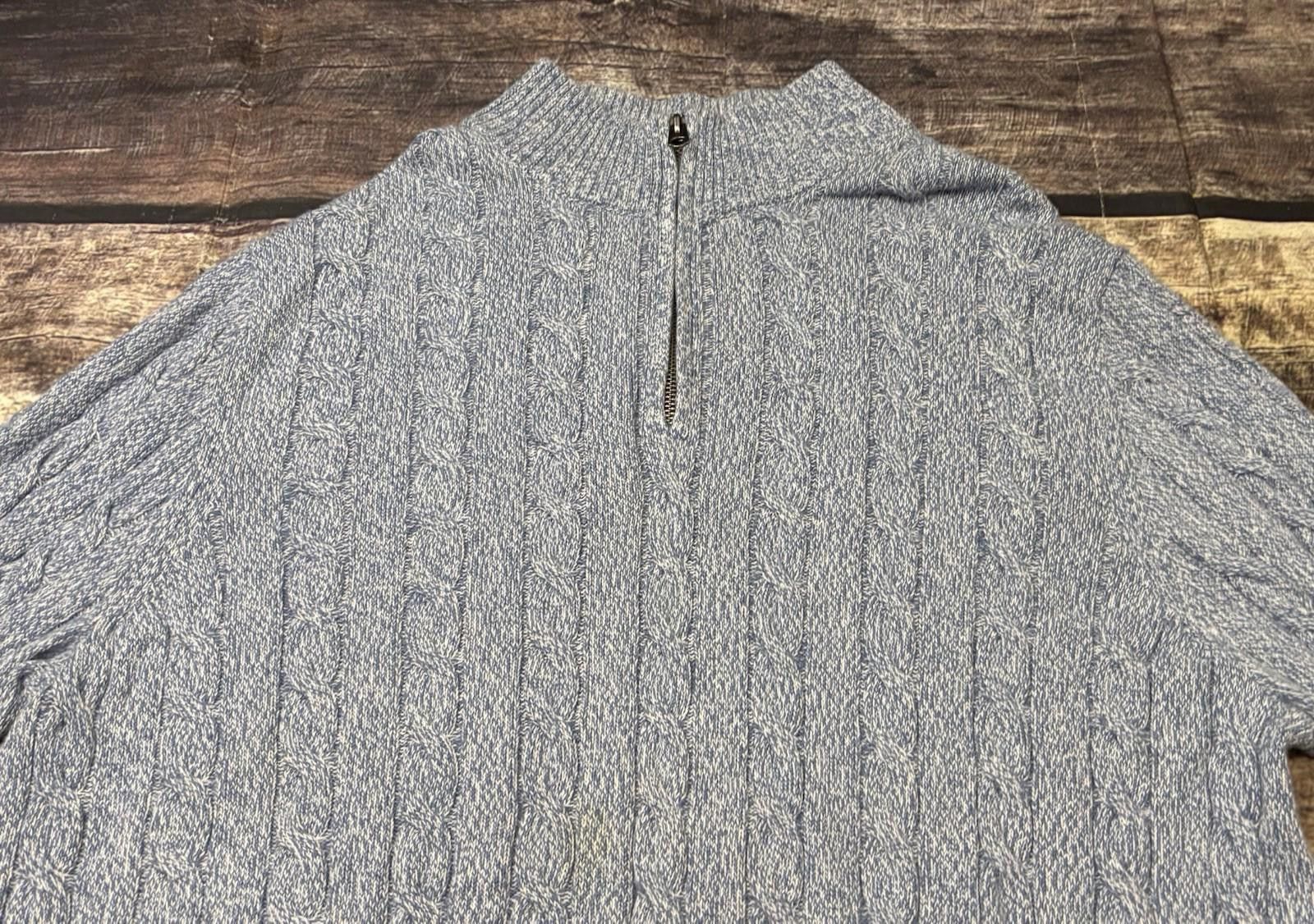 Brooks Brothers Brooks Brothers Sweater Mens XL Cable Knit Cotton 1/4 Zip Size US XL / EU 56 / 4 - 4 Thumbnail