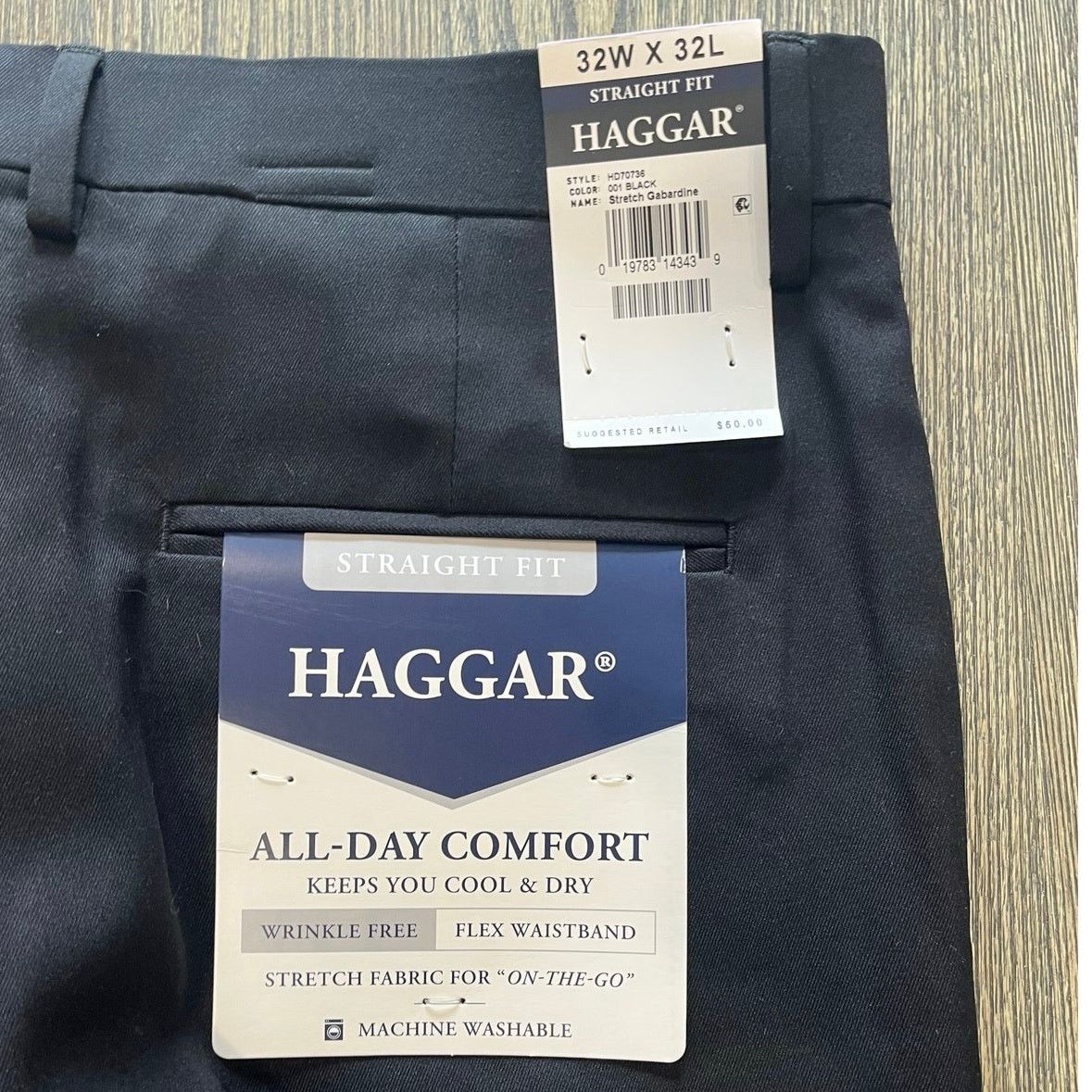 Haggar NWT Haggar Mens Dress Pants Straight Fit Black Sz 32x32 Size US 32 / EU 48 - 13 Thumbnail