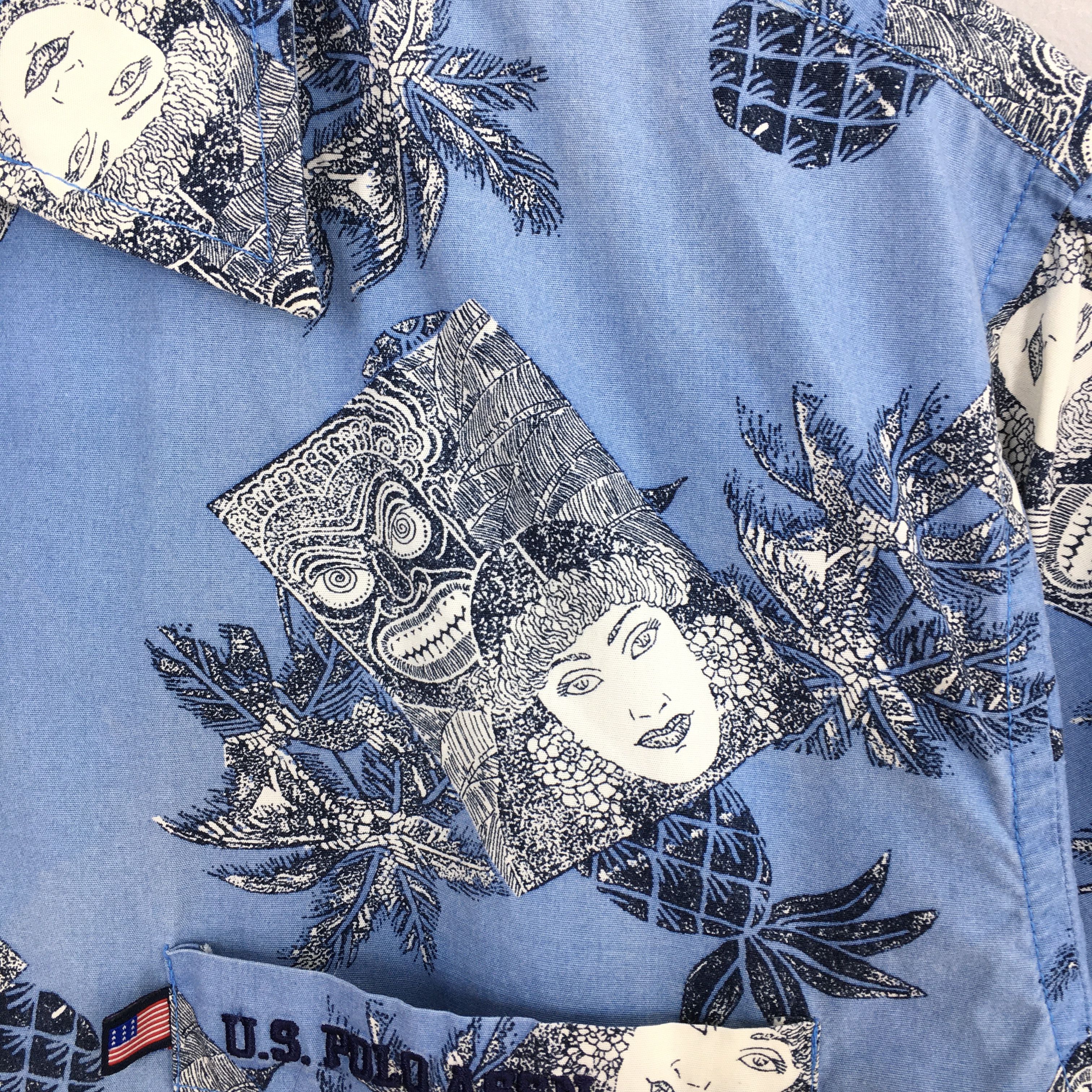 U.S. Polo Assn. Vintage Us Polo Floral Hawaiian Shirt Medium Size US M / EU 48-50 / 2 - 5 Thumbnail