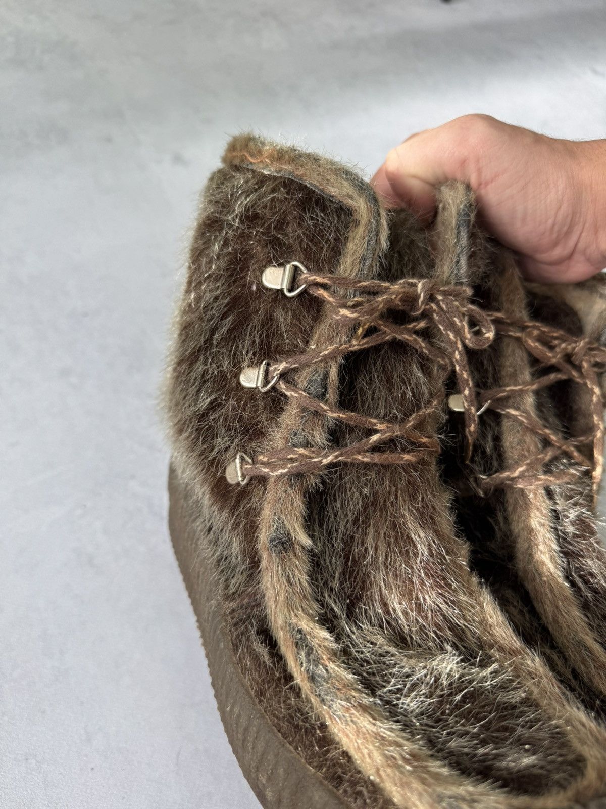 Japanese Brand Vintage Avant-garde Y2k Fur Faux Brown Yeti Boots Size US 8 / IT 38 - 6 Thumbnail