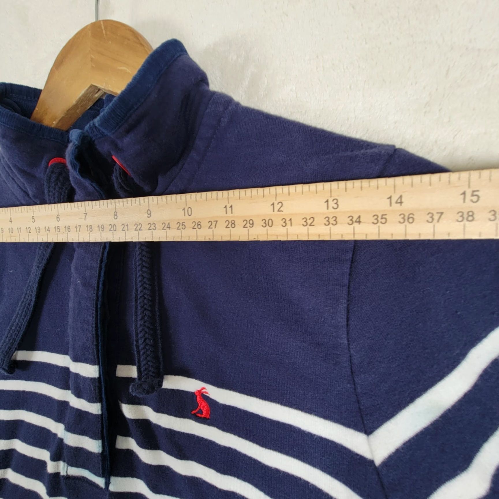 Vintage Joules Sweatshirt Striped Mock Neck Navy Blue Pullover 6 Women Regular Size Comfort Breathable Stretch Size M / US 6-8 / IT 42-44 - 7 Thumbnail